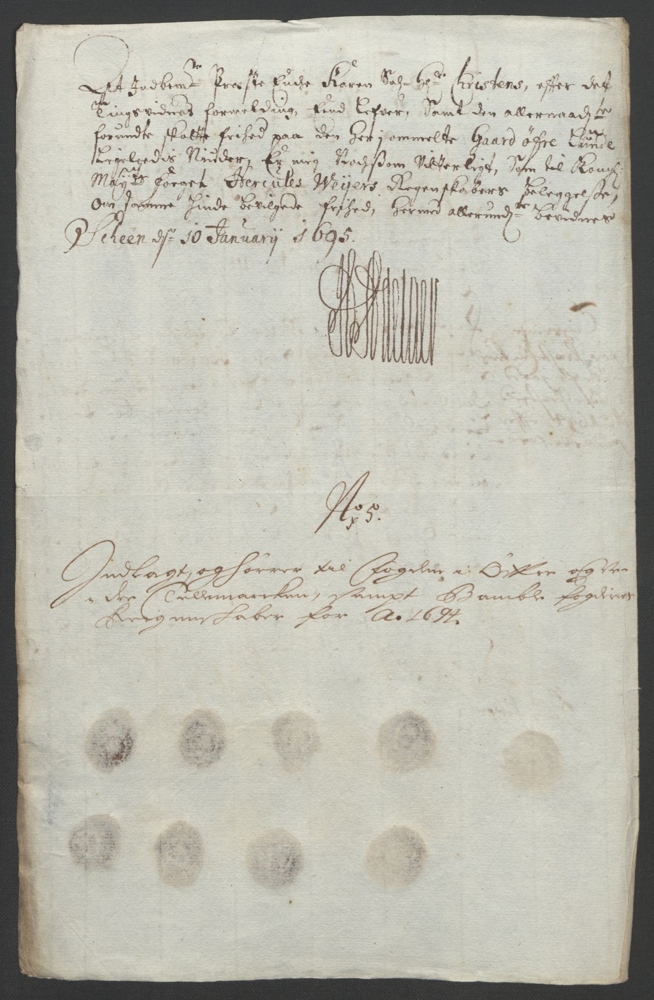 Rentekammeret inntil 1814, Reviderte regnskaper, Fogderegnskap, RA/EA-4092/R36/L2092: Fogderegnskap Øvre og Nedre Telemark og Bamble, 1694, p. 98