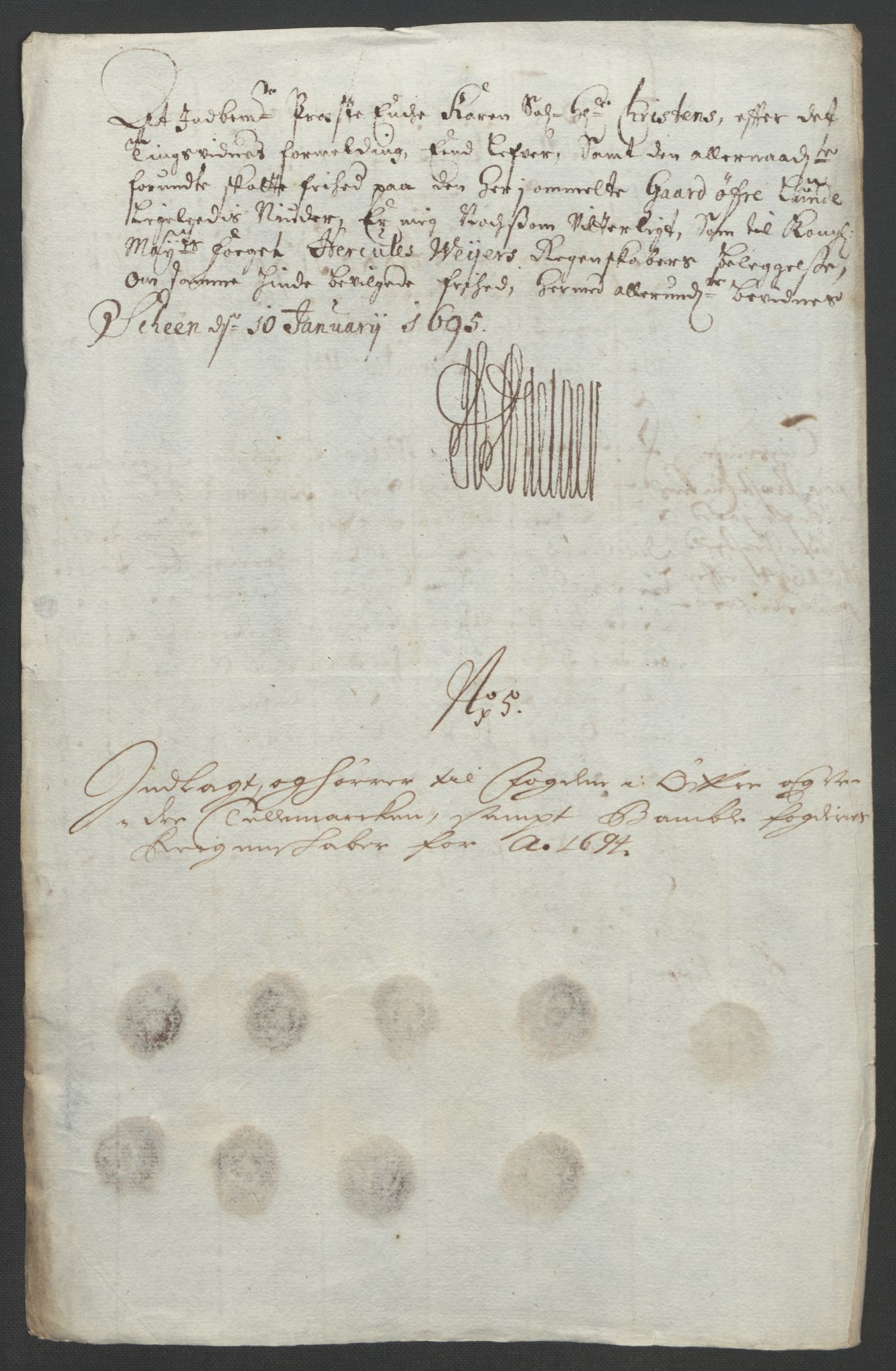 Rentekammeret inntil 1814, Reviderte regnskaper, Fogderegnskap, AV/RA-EA-4092/R36/L2092: Fogderegnskap Øvre og Nedre Telemark og Bamble, 1694, p. 98
