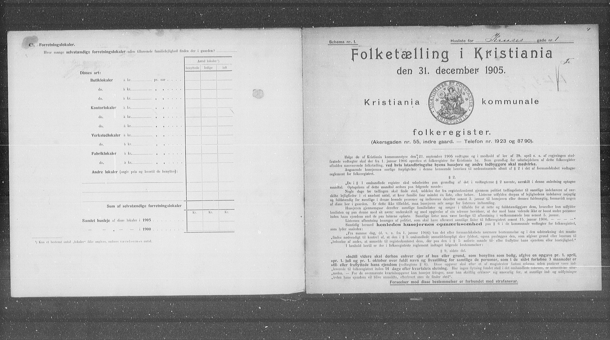 OBA, Municipal Census 1905 for Kristiania, 1905, p. 28885