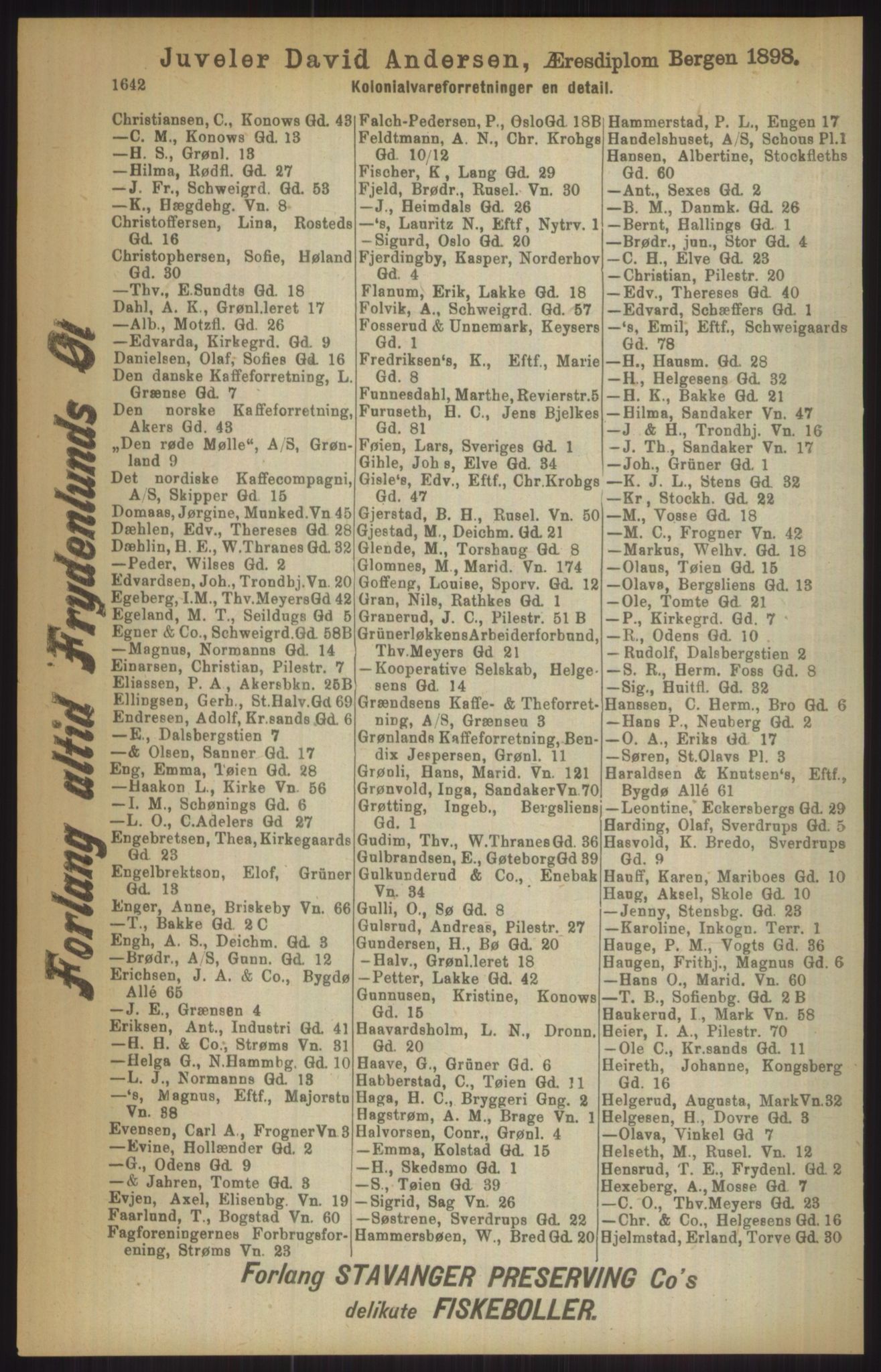 Kristiania/Oslo adressebok, PUBL/-, 1911, p. 1642