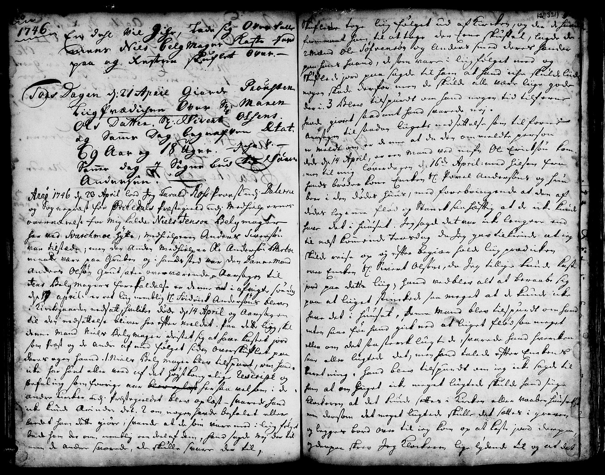 Ministerialprotokoller, klokkerbøker og fødselsregistre - Sør-Trøndelag, SAT/A-1456/671/L0839: Parish register (official) no. 671A01, 1730-1755, p. 320-321