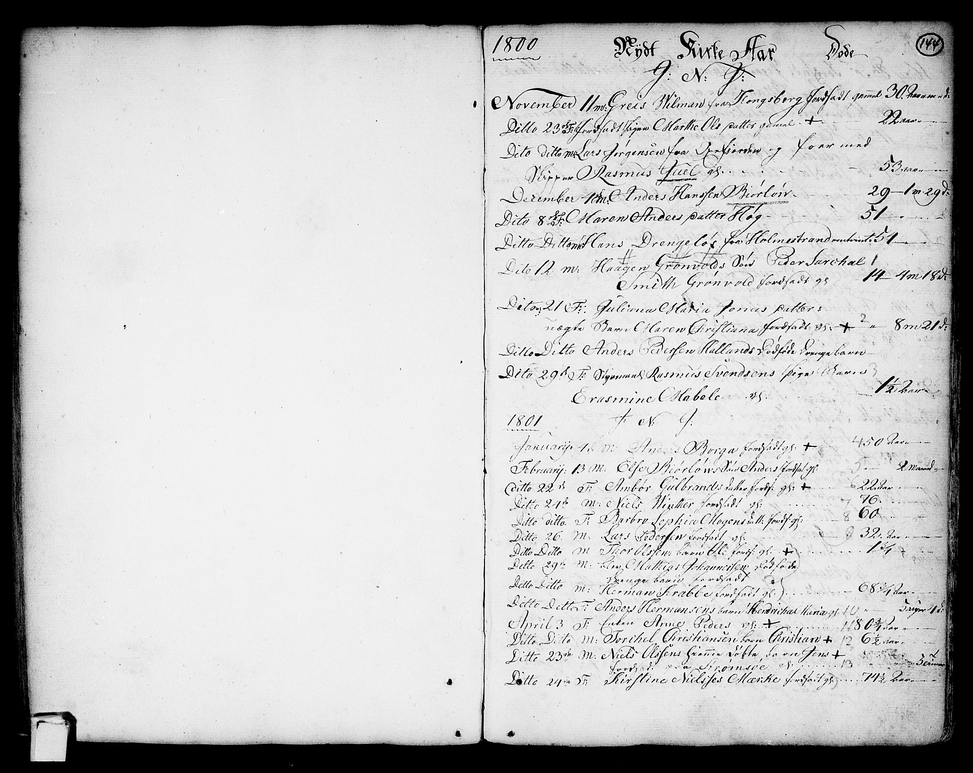 Strømsø kirkebøker, SAKO/A-246/F/Fb/L0002: Parish register (official) no. II 2, 1739-1814, p. 144