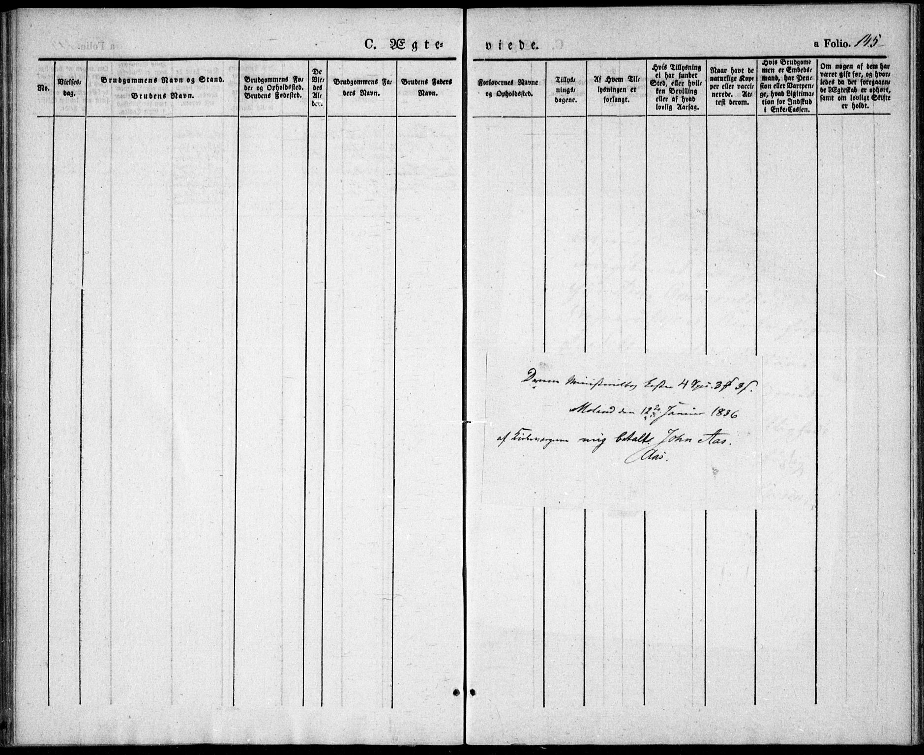Gjerstad sokneprestkontor, SAK/1111-0014/F/Fa/Fab/L0002: Parish register (official) no. A 2, 1835-1852, p. 145