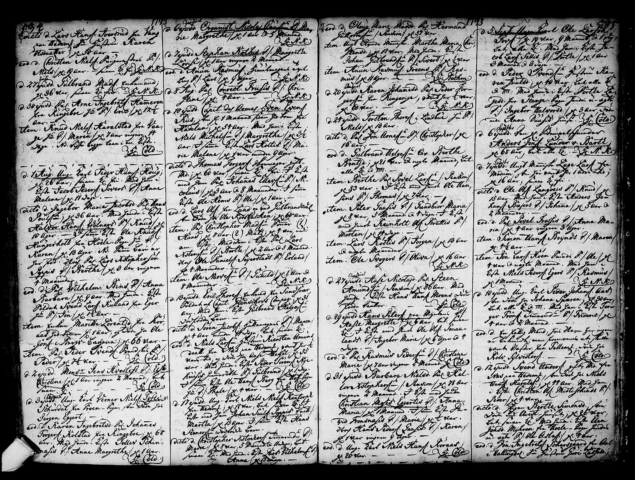 Kongsberg kirkebøker, AV/SAKO-A-22/F/Fa/L0002: Parish register (official) no. I 2, 1721-1743, p. 534-535