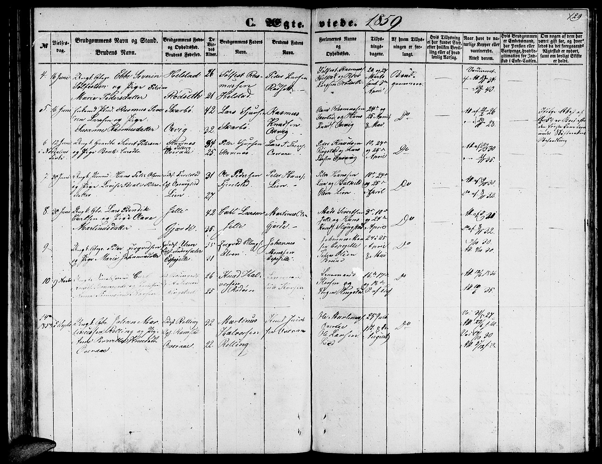 Ministerialprotokoller, klokkerbøker og fødselsregistre - Møre og Romsdal, AV/SAT-A-1454/520/L0291: Parish register (copy) no. 520C03, 1854-1881, p. 129