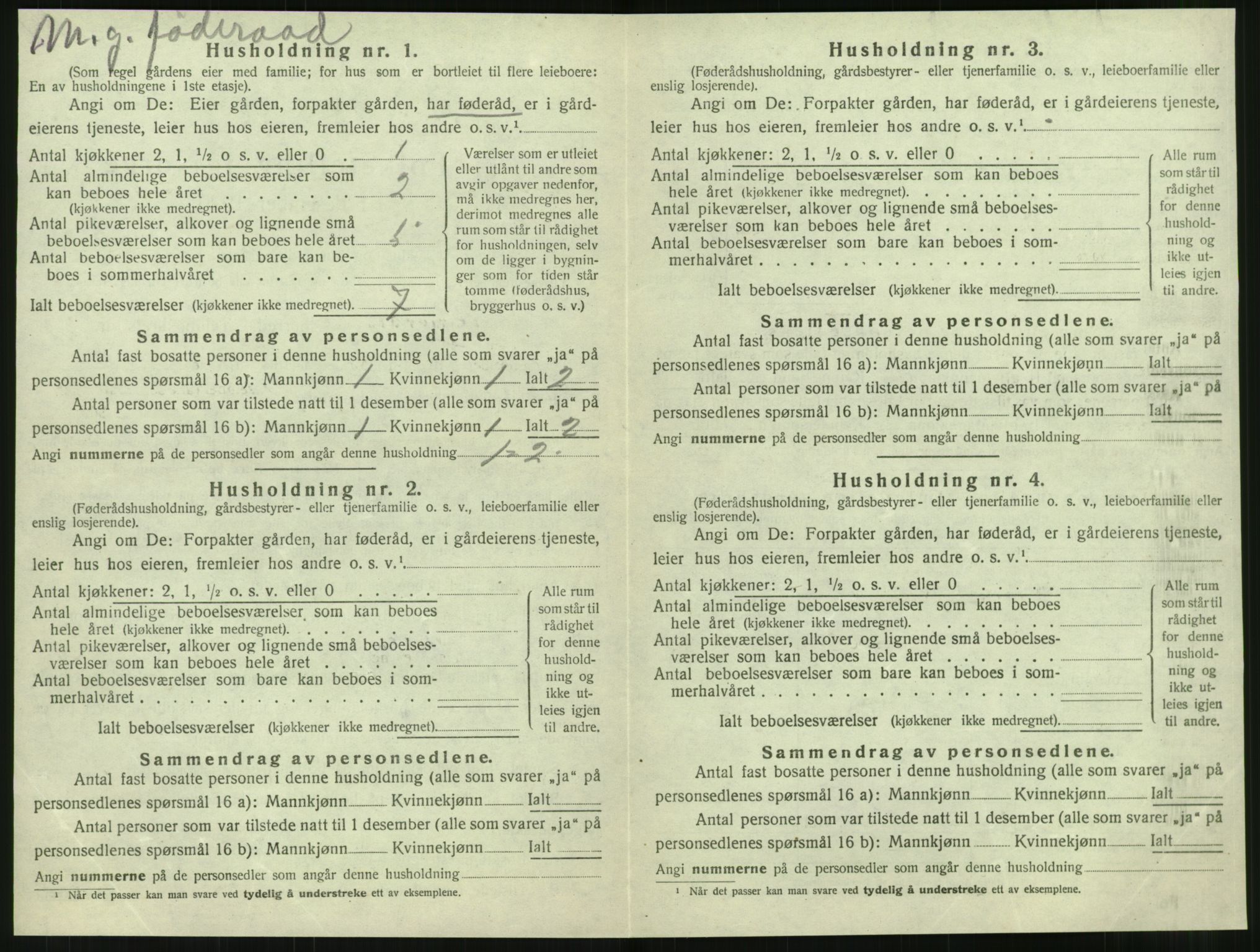 SAT, 1920 census for Tjøtta, 1920, p. 170