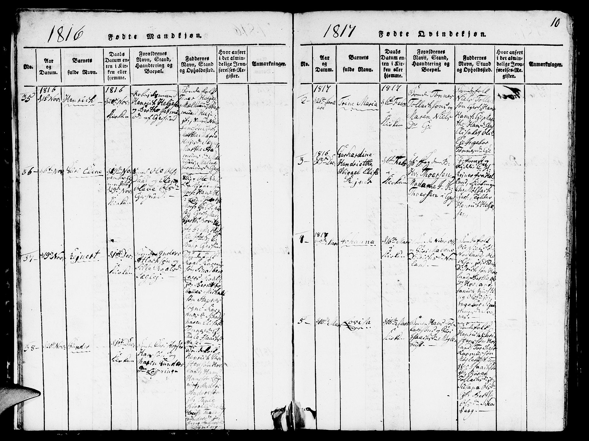 Eigersund sokneprestkontor, SAST/A-101807/S09/L0001: Parish register (copy) no. B 1, 1815-1827, p. 10