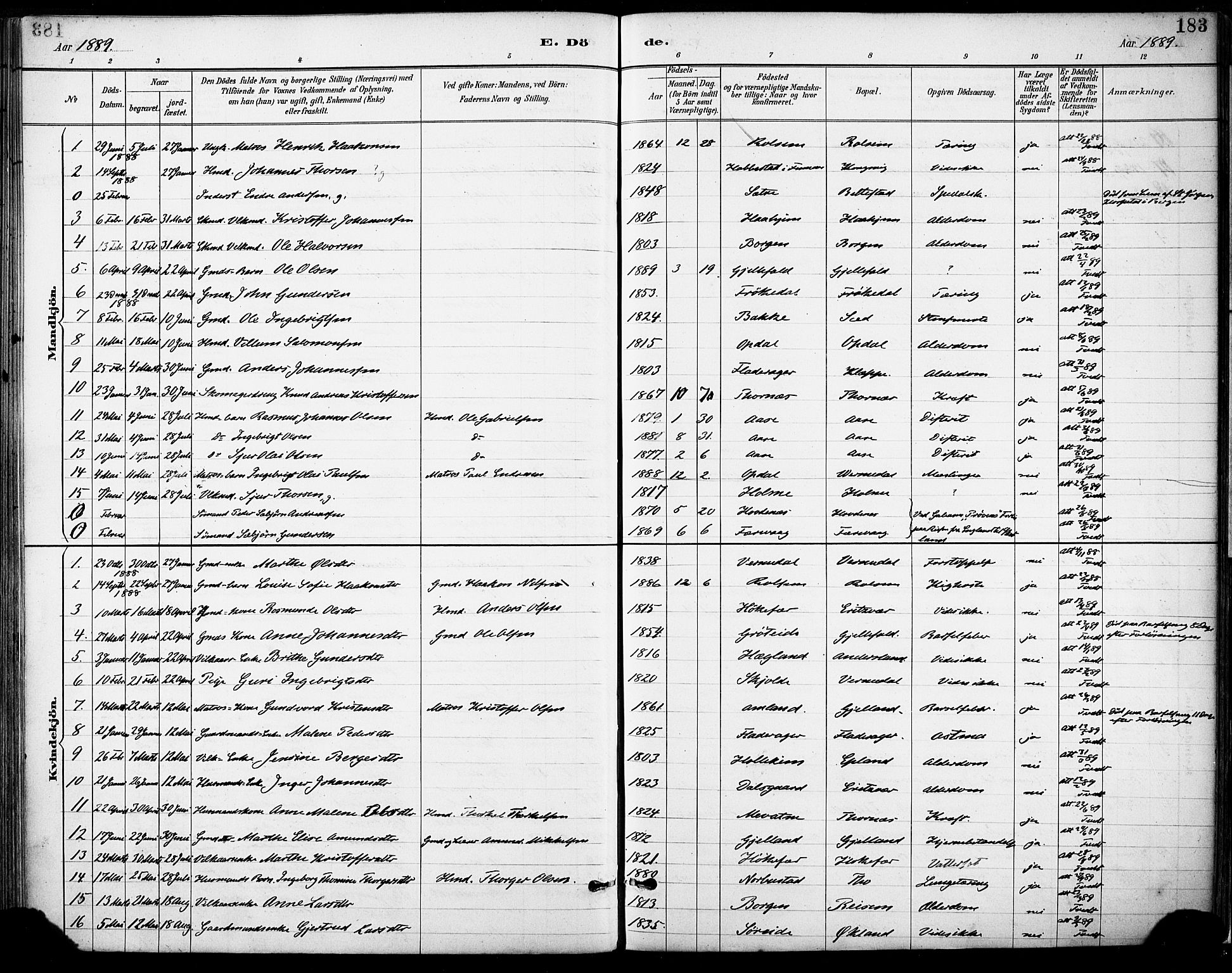 Tysnes sokneprestembete, SAB/A-78601/H/Haa: Parish register (official) no. D 1, 1887-1904, p. 183