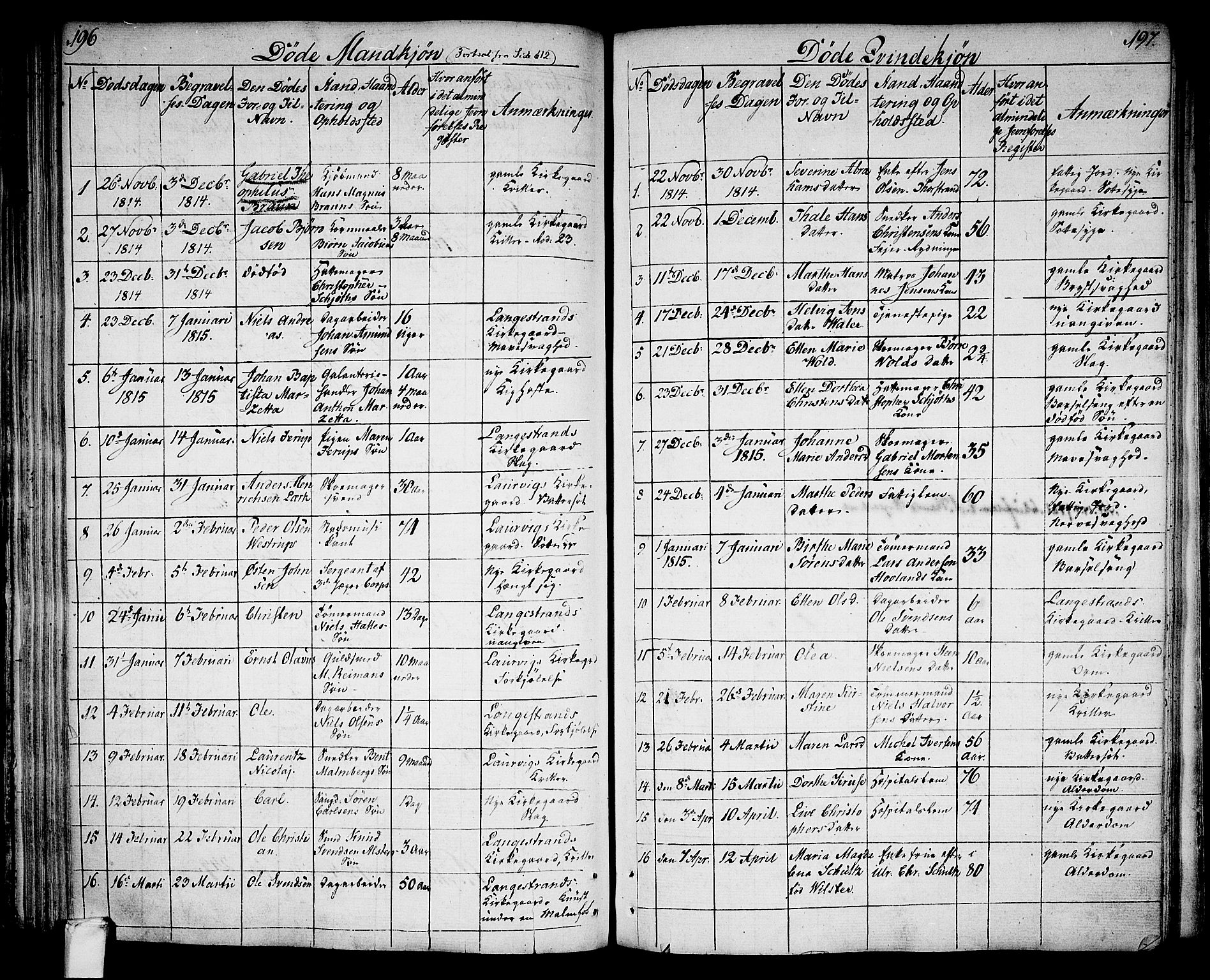 Larvik kirkebøker, SAKO/A-352/G/Ga/L0002: Parish register (copy) no. I 2, 1807-1830, p. 196-197
