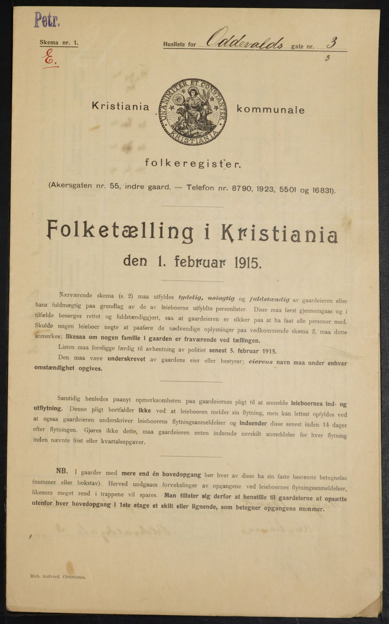 OBA, Municipal Census 1915 for Kristiania, 1915, p. 73848