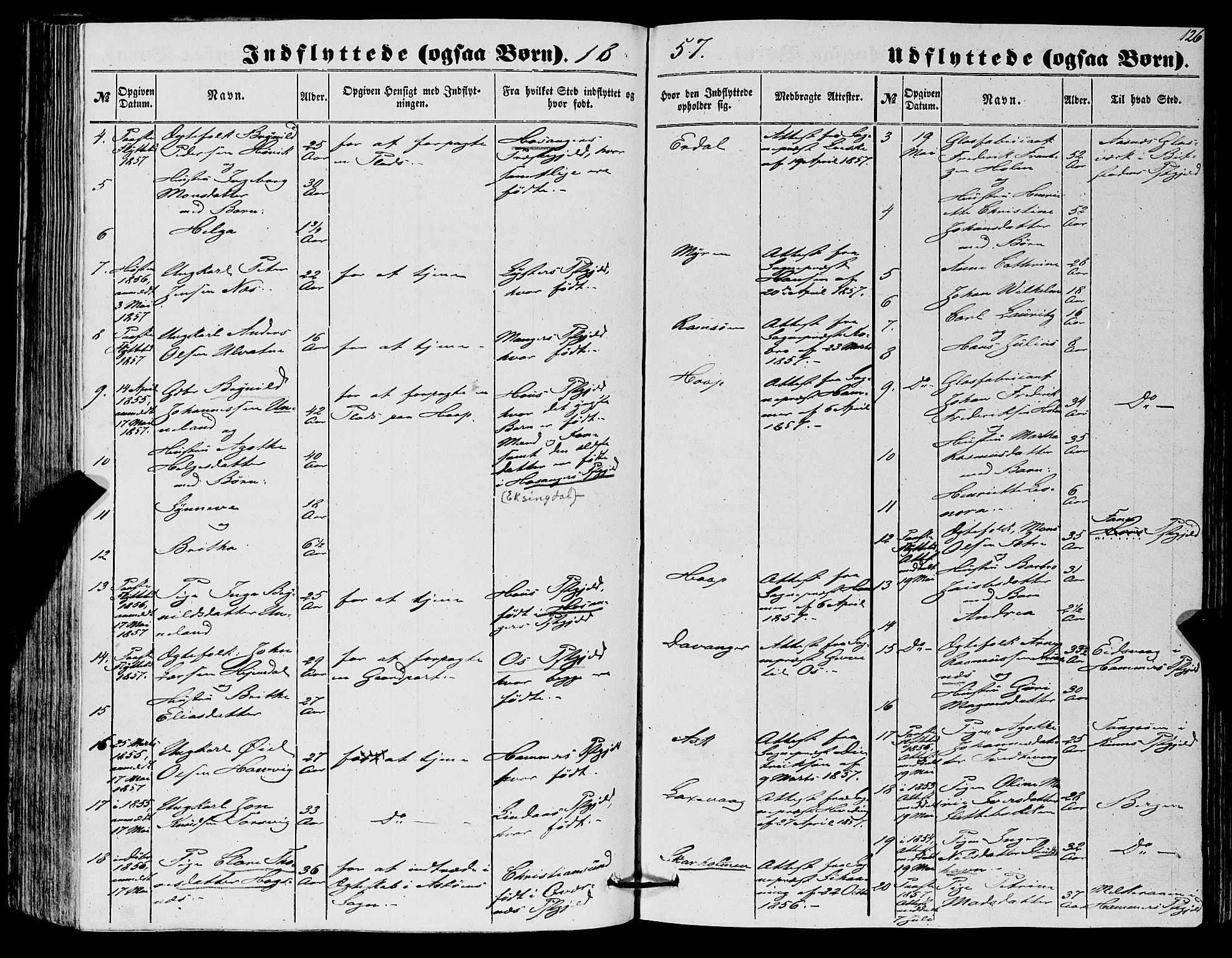 Askøy Sokneprestembete, SAB/A-74101/H/Ha/Haa/Haaa/L0012: Parish register (official) no. A 12, 1855-1877, p. 126