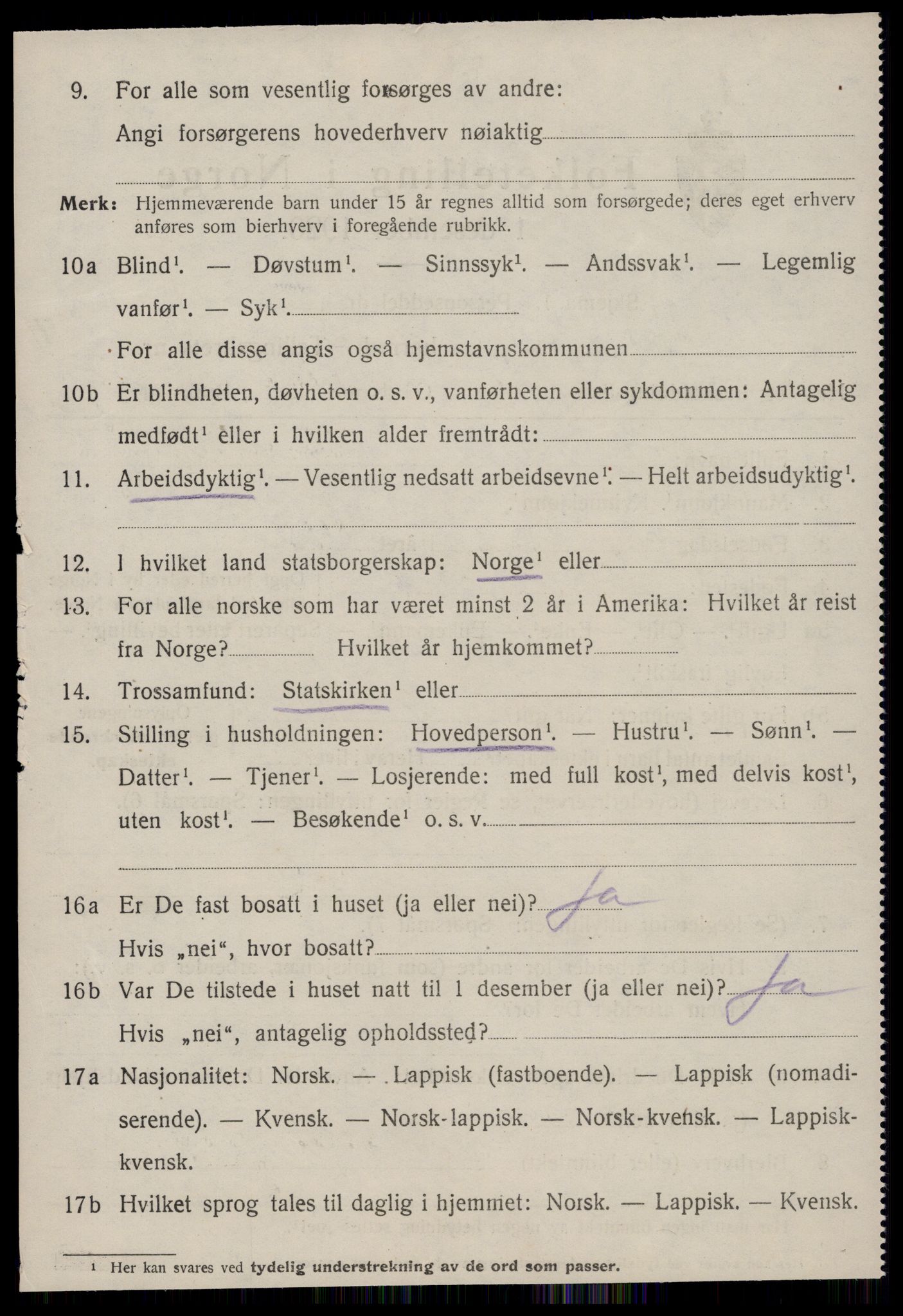 SAT, 1920 census for Stoksund, 1920, p. 2587