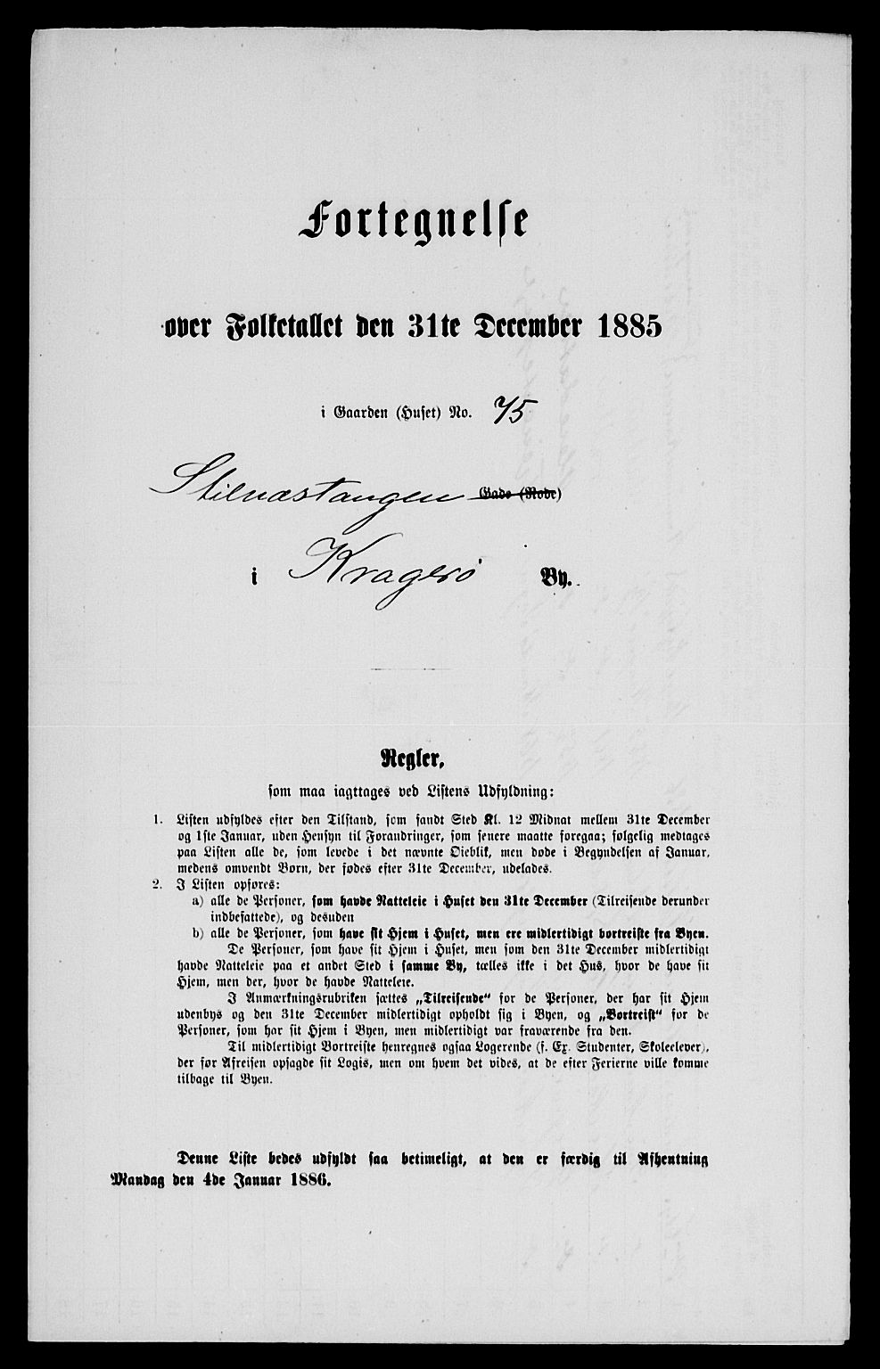 SAKO, 1885 census for 0801 Kragerø, 1885, p. 157