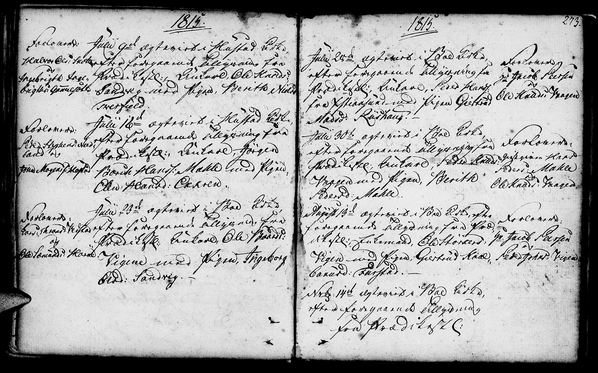 Ministerialprotokoller, klokkerbøker og fødselsregistre - Møre og Romsdal, SAT/A-1454/566/L0761: Parish register (official) no. 566A02 /1, 1767-1817, p. 273