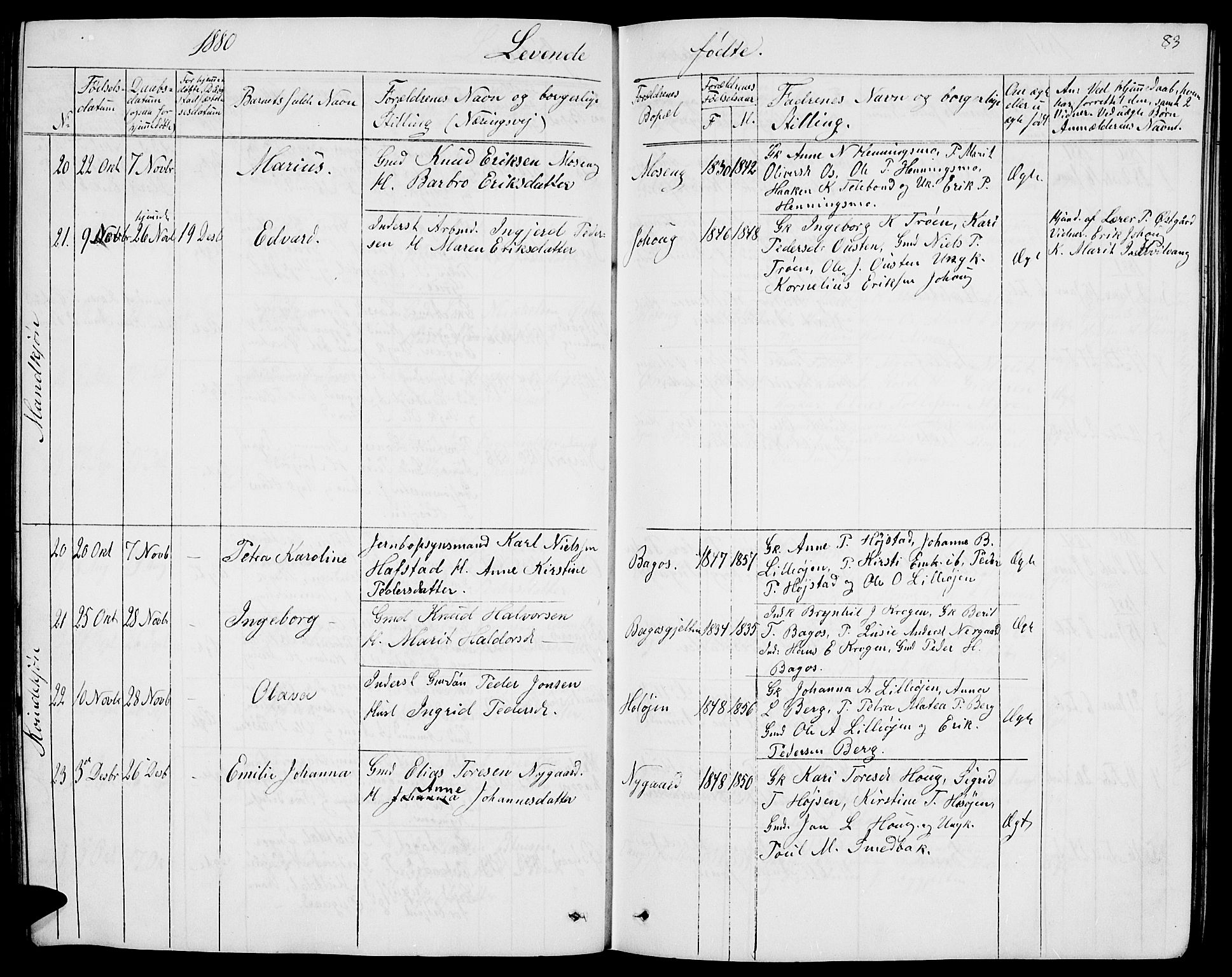 Tolga prestekontor, AV/SAH-PREST-062/L/L0004: Parish register (copy) no. 4, 1845-1887, p. 83