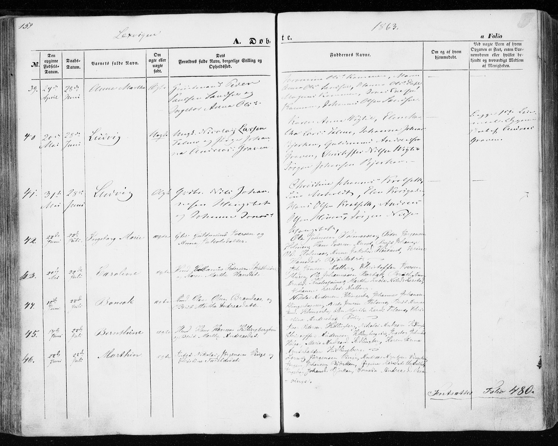 Ministerialprotokoller, klokkerbøker og fødselsregistre - Nord-Trøndelag, AV/SAT-A-1458/701/L0008: Parish register (official) no. 701A08 /1, 1854-1863, p. 159