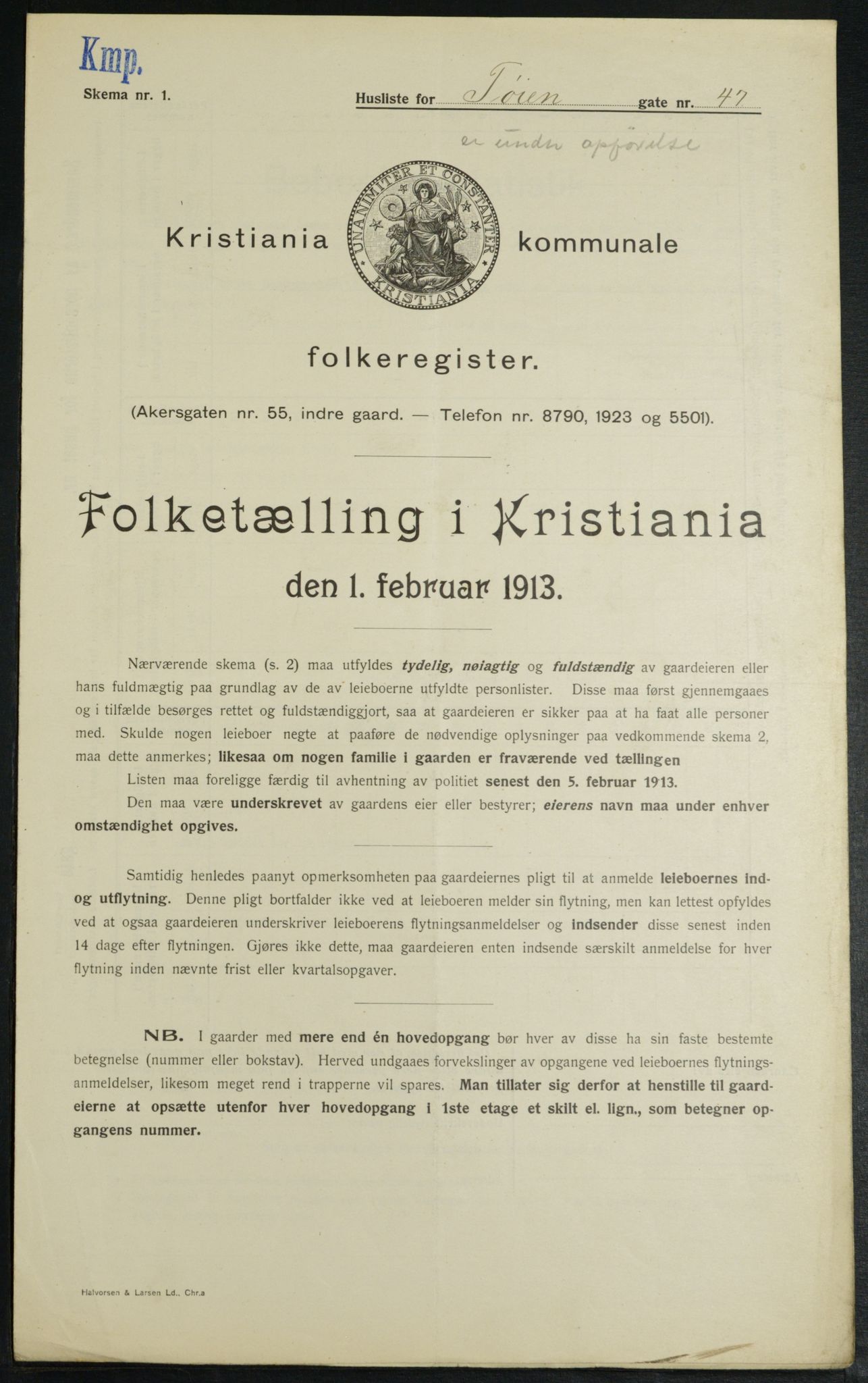 OBA, Municipal Census 1913 for Kristiania, 1913, p. 118637