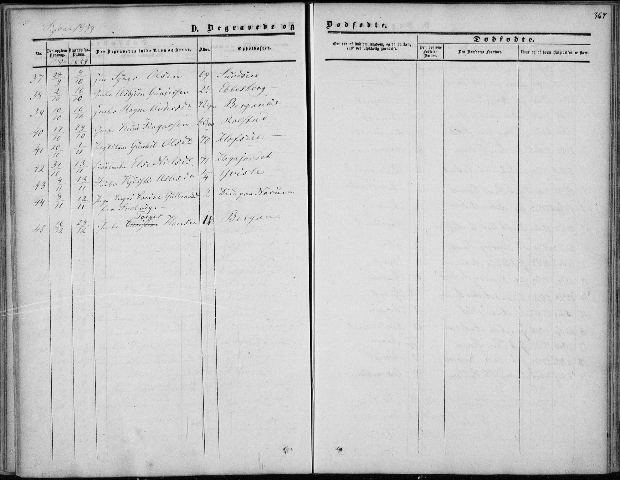 Sigdal kirkebøker, AV/SAKO-A-245/F/Fa/L0008: Parish register (official) no. I 8, 1850-1859, p. 367