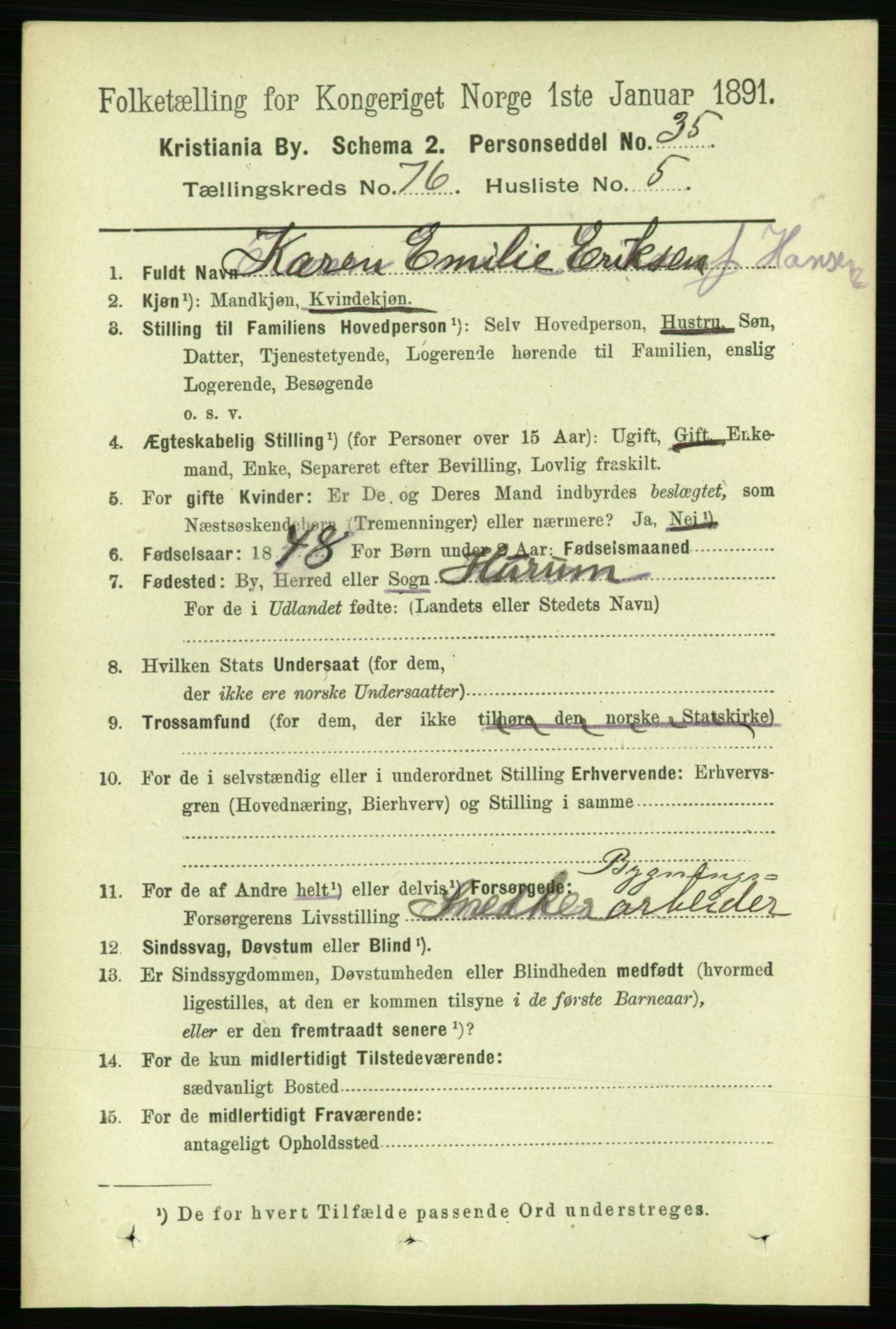 RA, 1891 census for 0301 Kristiania, 1891, p. 40258