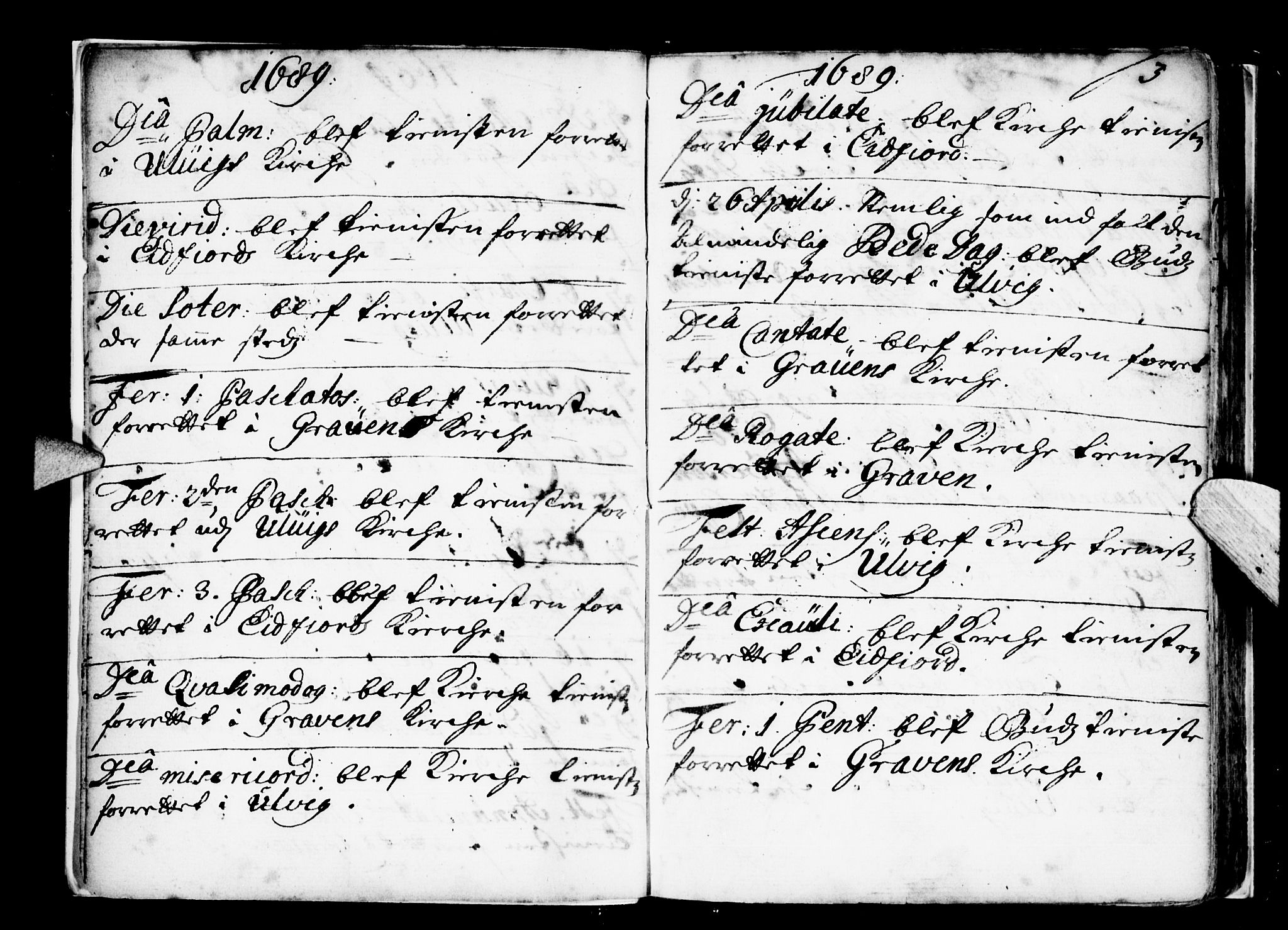 Ulvik sokneprestembete, SAB/A-78801/H/Haa: Parish register (official) no. A 2, 1689-1706, p. 3