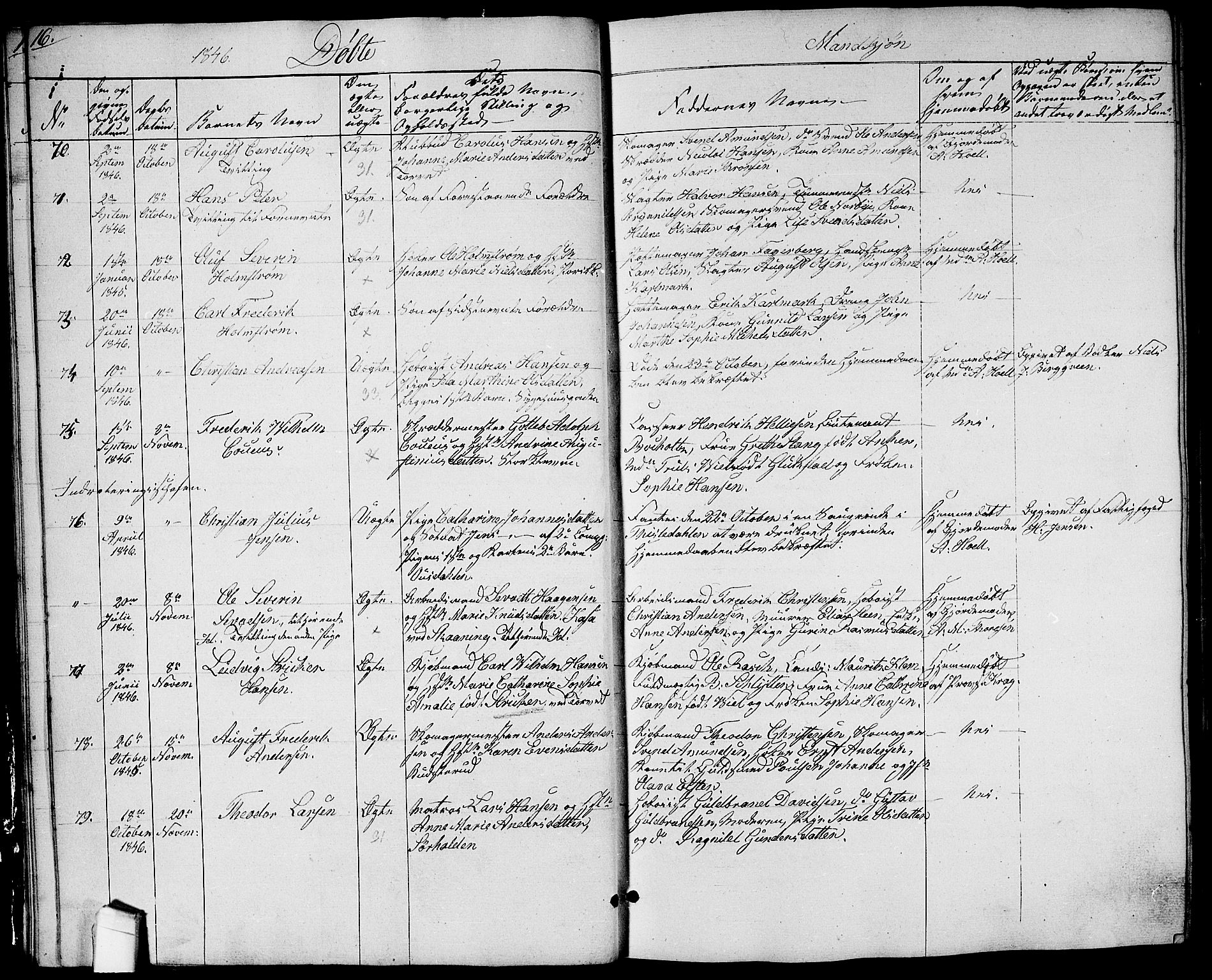 Halden prestekontor Kirkebøker, AV/SAO-A-10909/G/Ga/L0004: Parish register (copy) no. 4, 1845-1854, p. 16