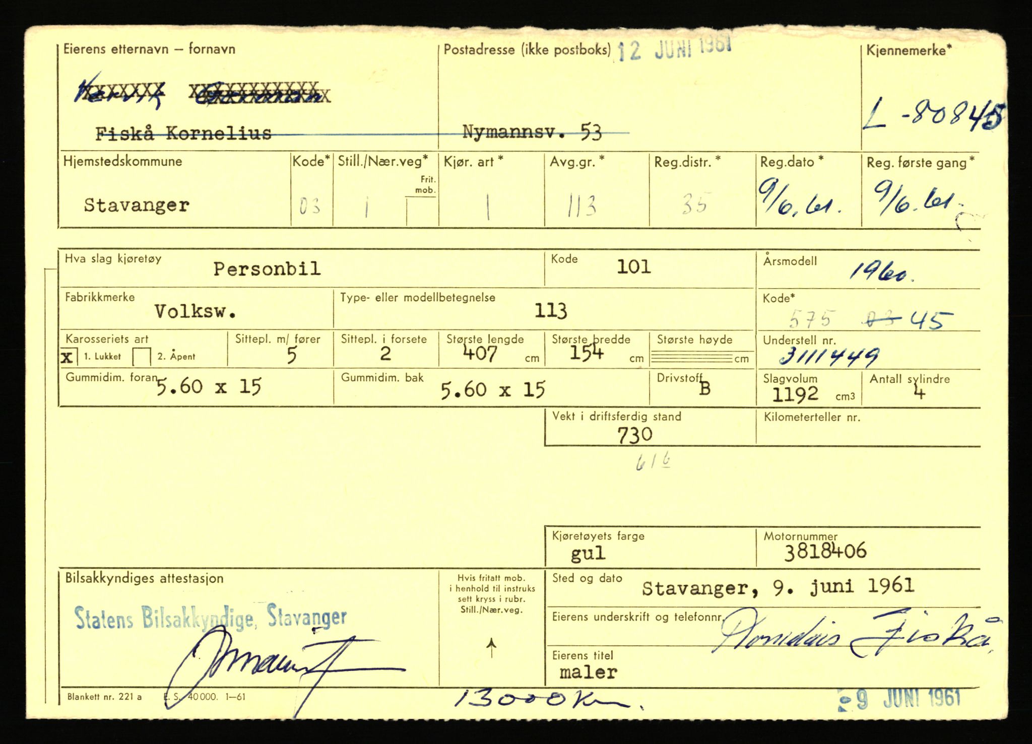 Stavanger trafikkstasjon, AV/SAST-A-101942/0/F/L0071: L-80500 - L-82199, 1930-1971, p. 605