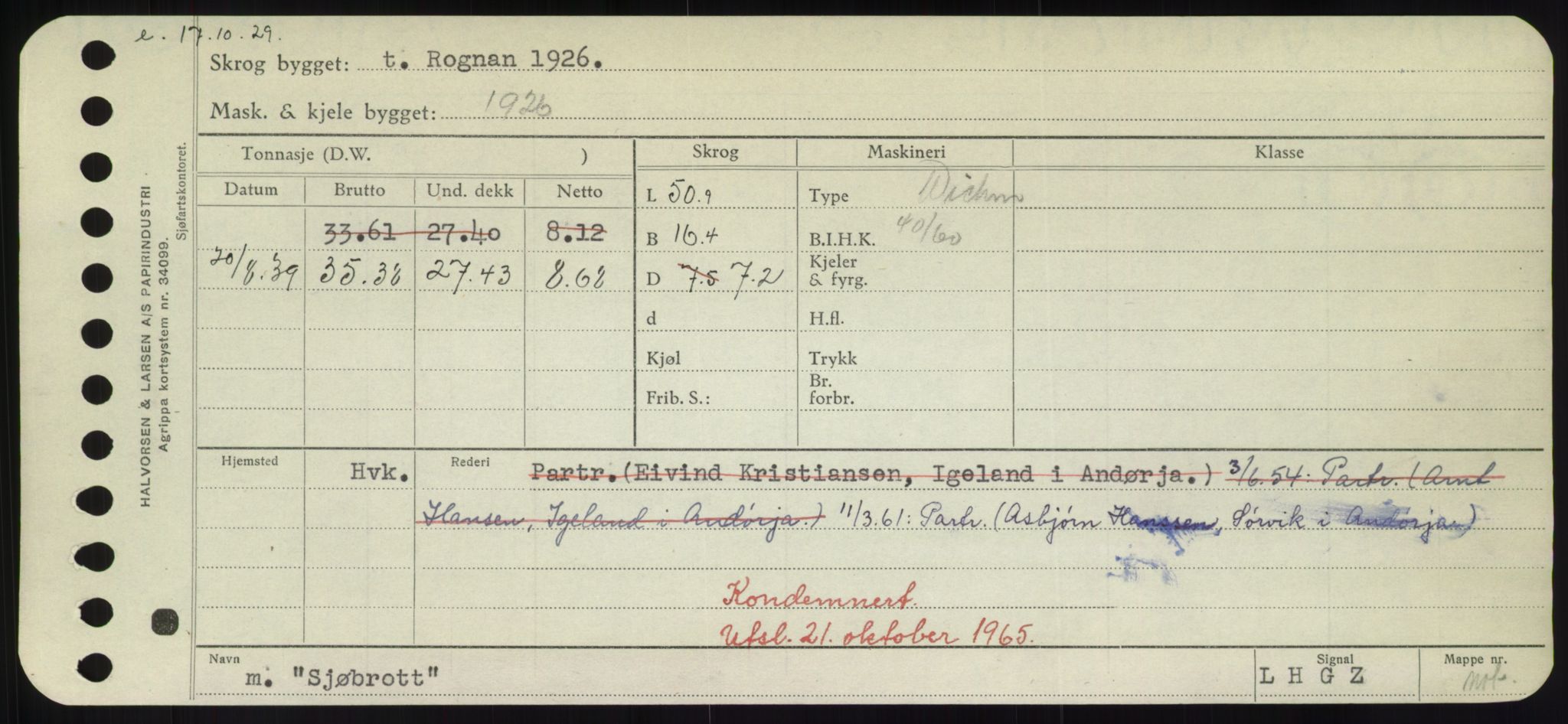 Sjøfartsdirektoratet med forløpere, Skipsmålingen, AV/RA-S-1627/H/Hd/L0033: Fartøy, Sevi-Sjø, p. 355