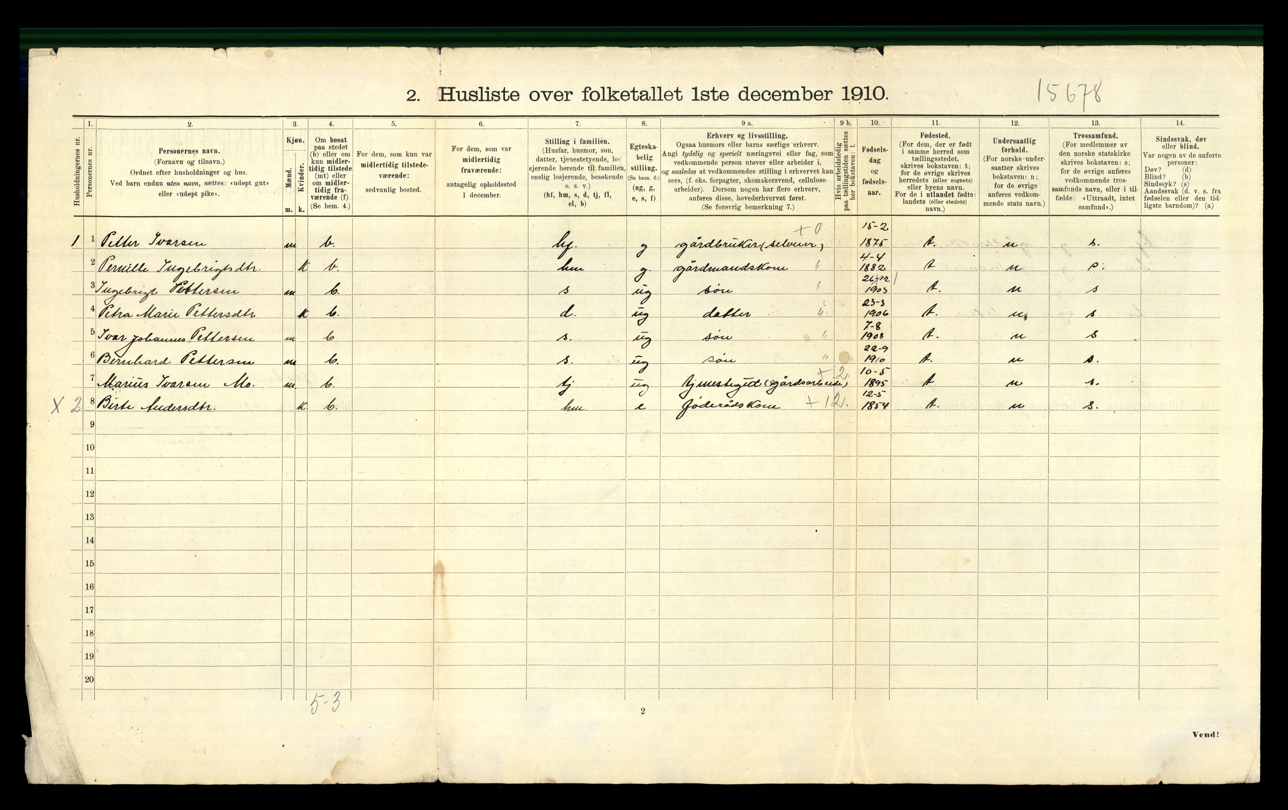 RA, 1910 census for Ørsta, 1910, p. 33