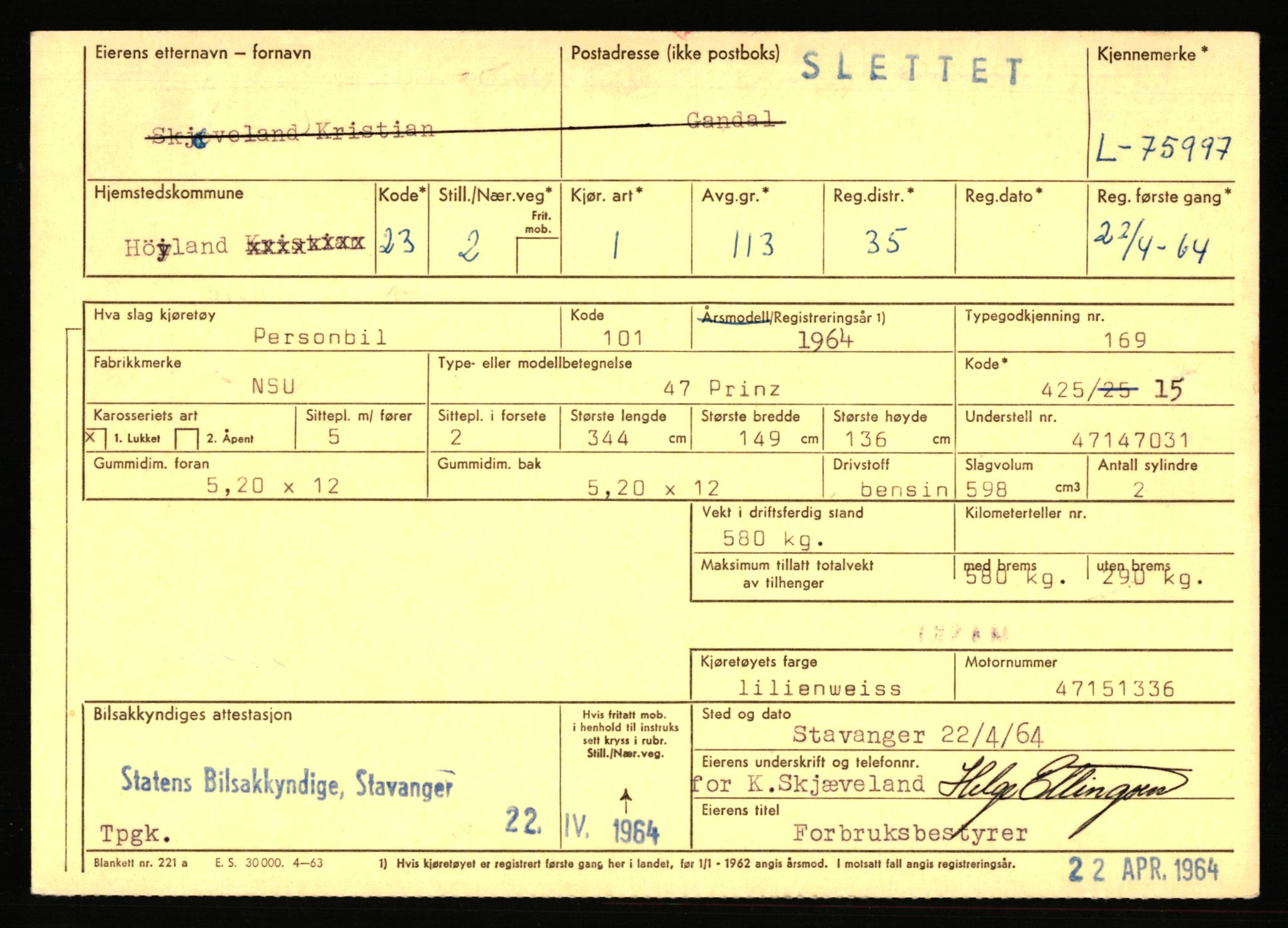 Stavanger trafikkstasjon, AV/SAST-A-101942/0/F/L0068: L-75000 - L-76799, 1930-1971, p. 1219