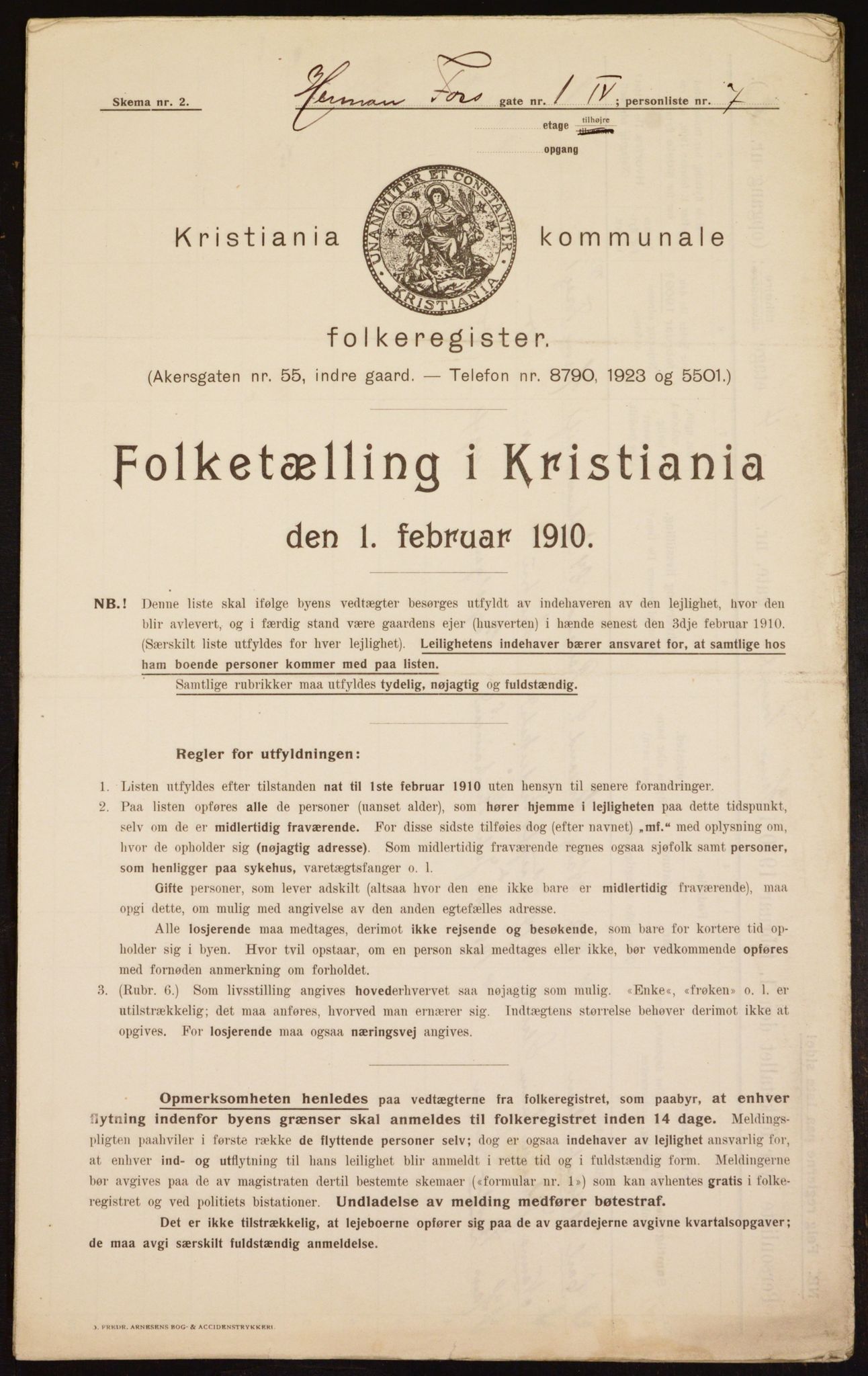 OBA, Municipal Census 1910 for Kristiania, 1910, p. 37117