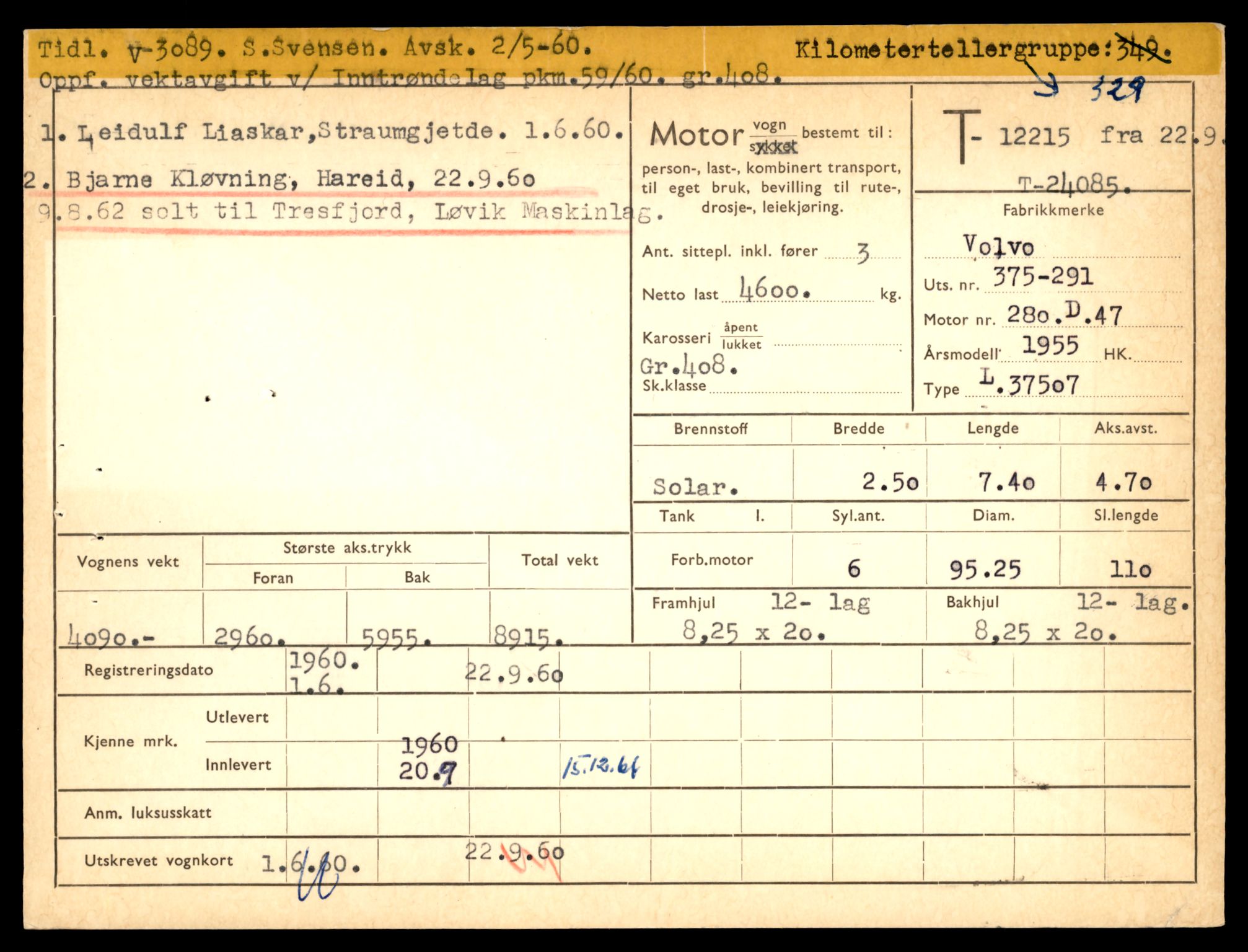 Møre og Romsdal vegkontor - Ålesund trafikkstasjon, AV/SAT-A-4099/F/Fe/L0033: Registreringskort for kjøretøy T 12151 - T 12474, 1927-1998, p. 1667