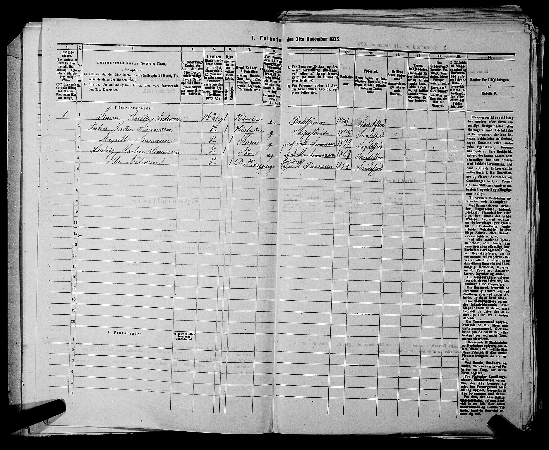 SAKO, 1875 census for 0706B Sandeherred/Sandefjord, 1875, p. 195