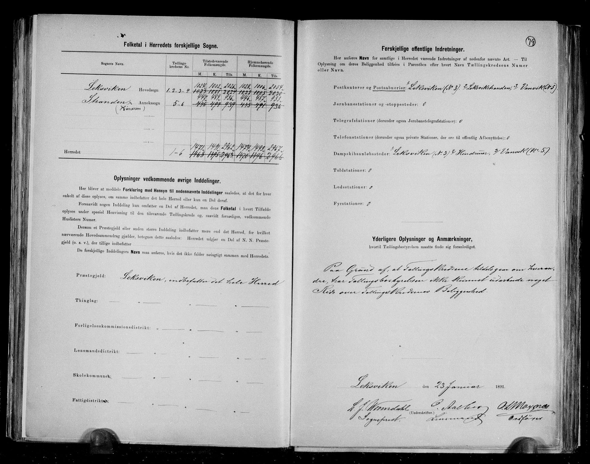 RA, 1891 census for 1718 Leksvik, 1891, p. 3