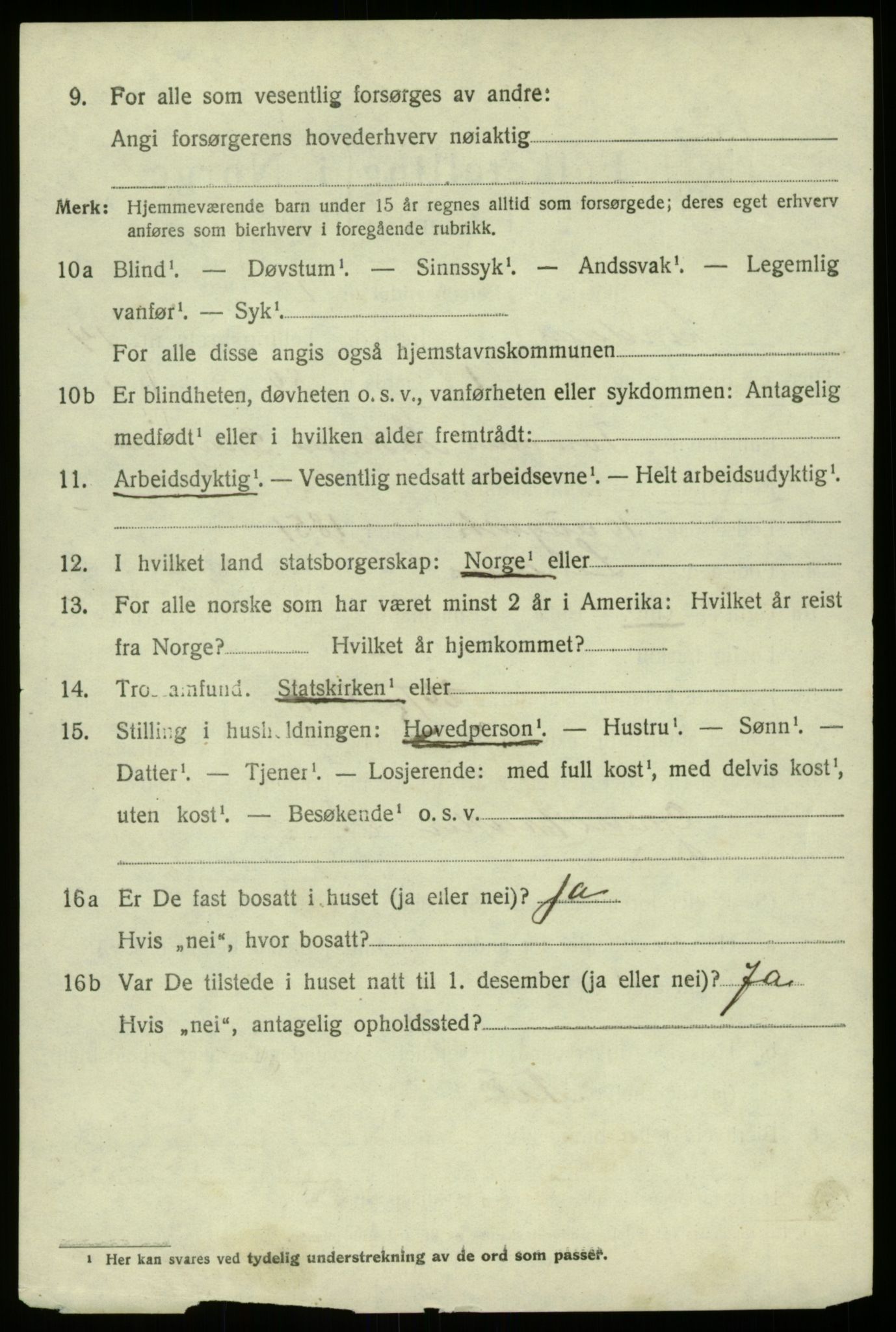 SAB, 1920 census for Lindås, 1920, p. 7216