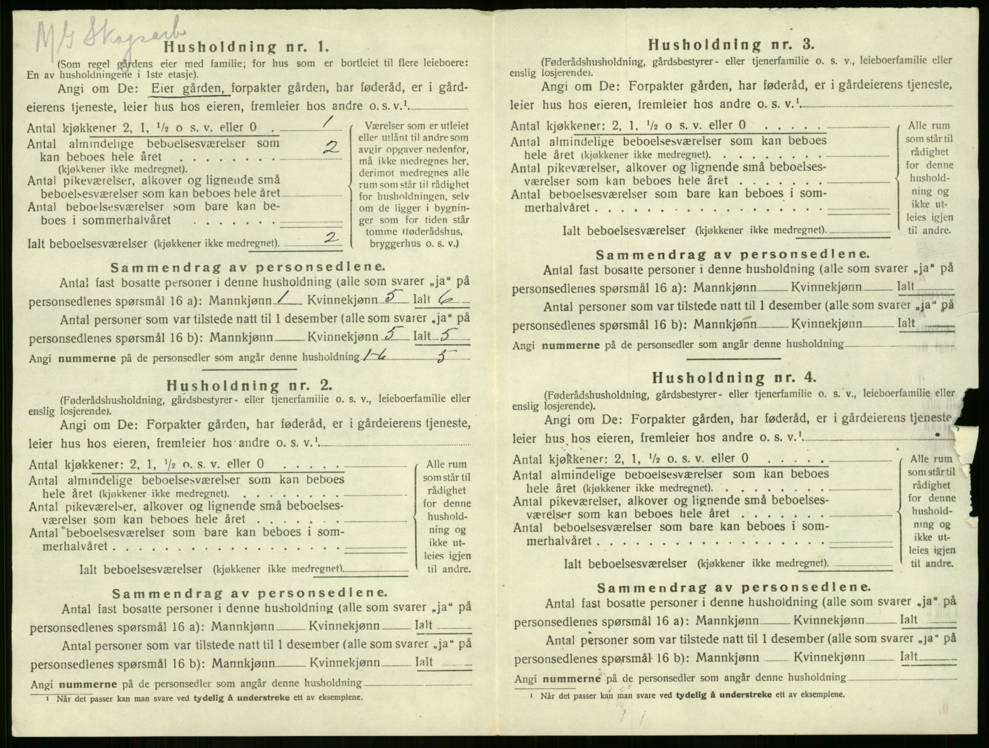 SAKO, 1920 census for Botne, 1920, p. 992