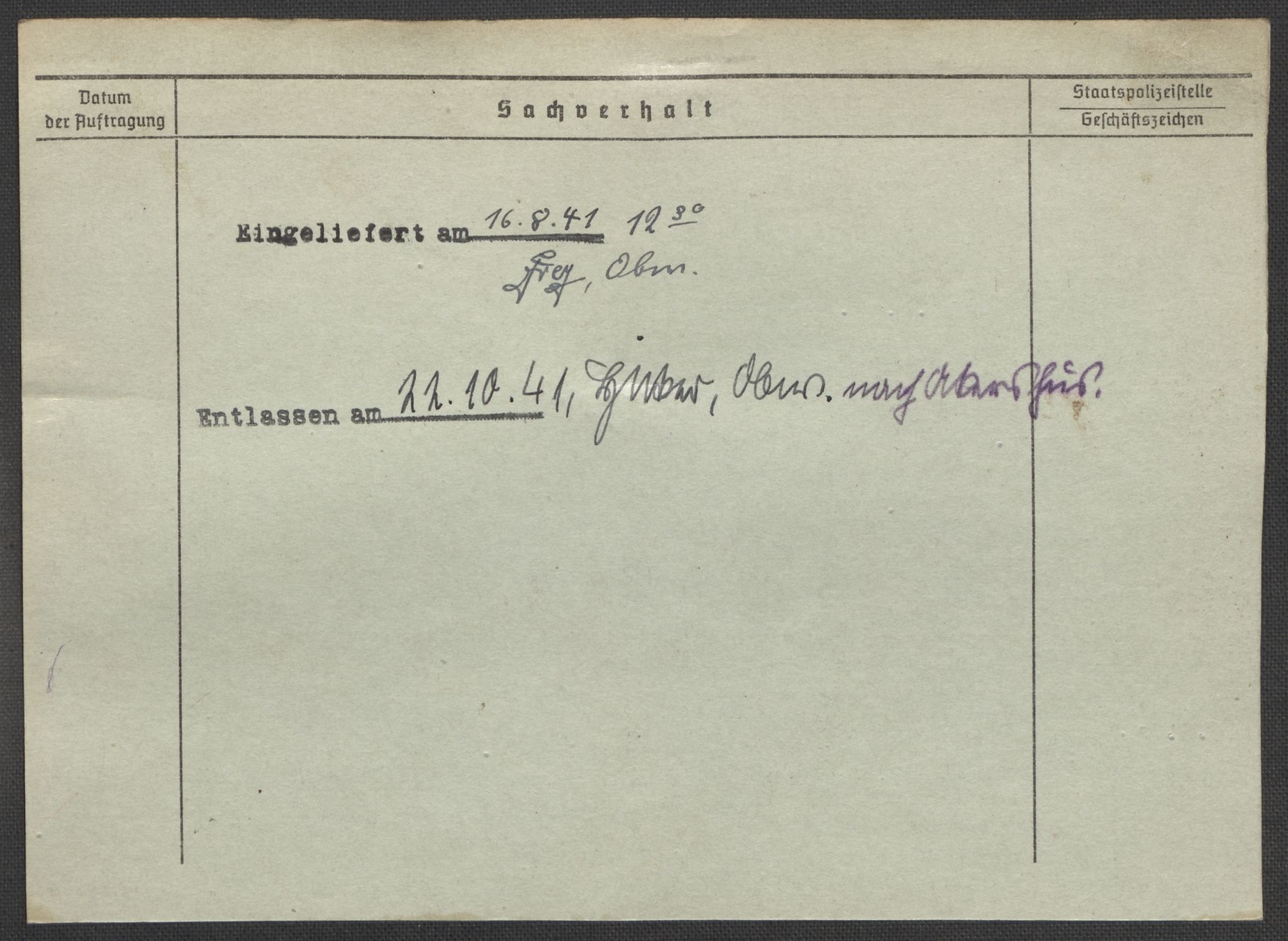 Befehlshaber der Sicherheitspolizei und des SD, RA/RAFA-5969/E/Ea/Eaa/L0003: Register over norske fanger i Møllergata 19: Eng-Hag, 1940-1945, p. 1349