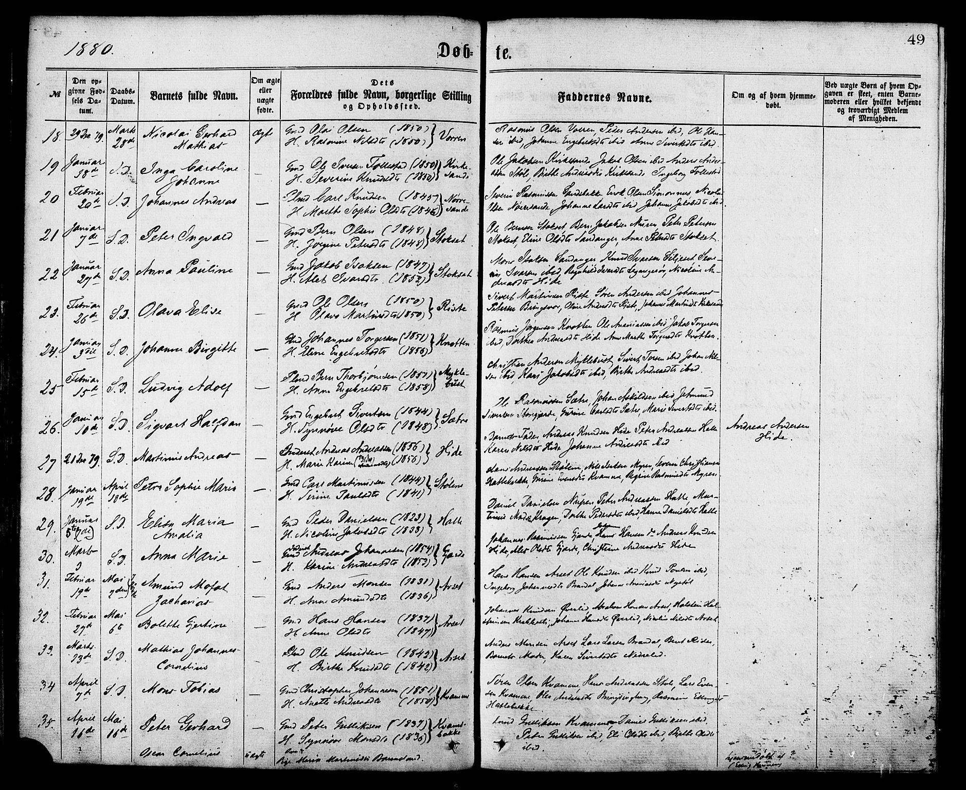 Ministerialprotokoller, klokkerbøker og fødselsregistre - Møre og Romsdal, SAT/A-1454/503/L0035: Parish register (official) no. 503A03, 1865-1884, p. 49