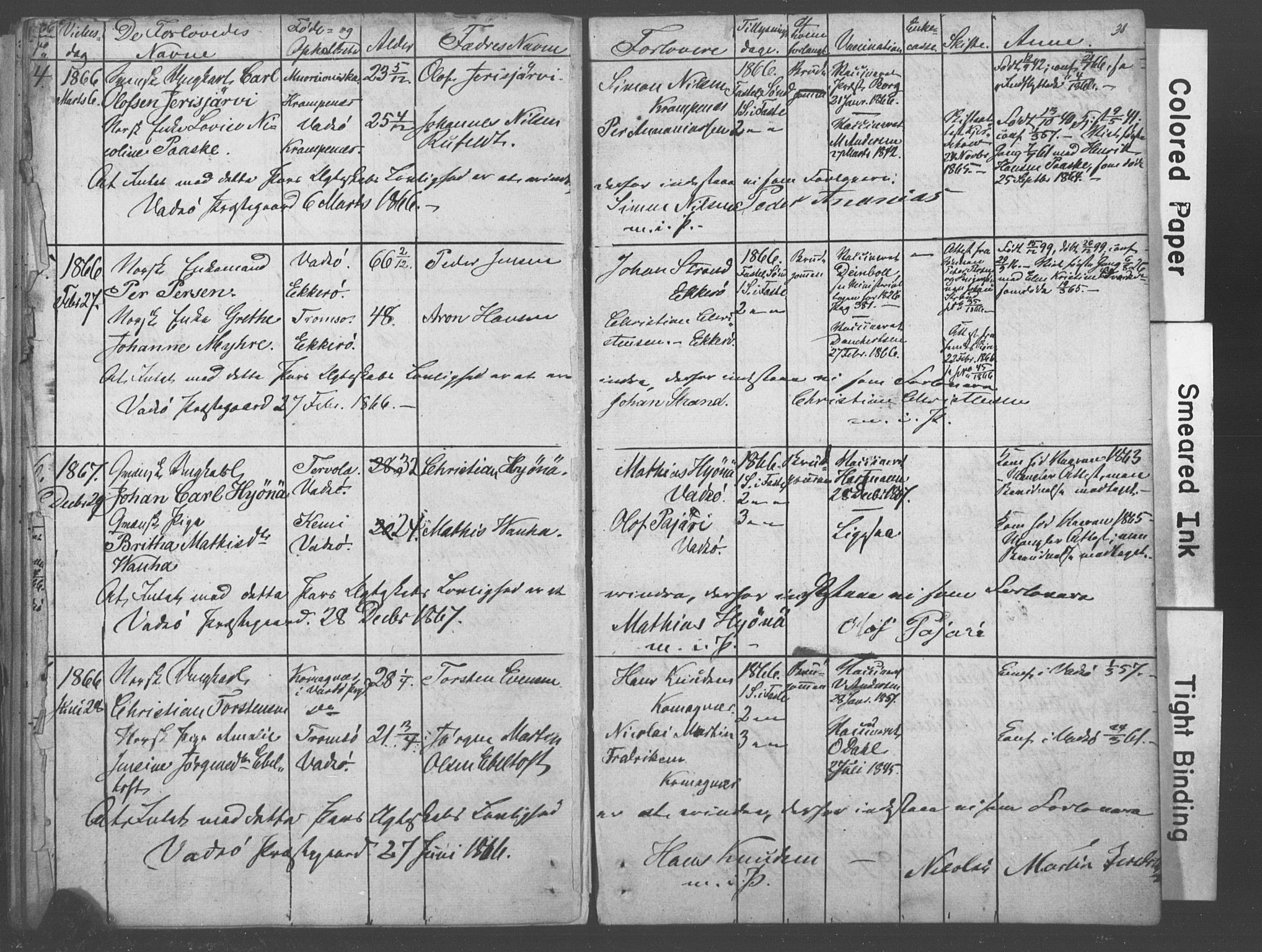 Vadsø sokneprestkontor, AV/SATØ-S-1325/I/Ic/L0026/0002: Banns register no. 26.2, 1863-1867, p. 38