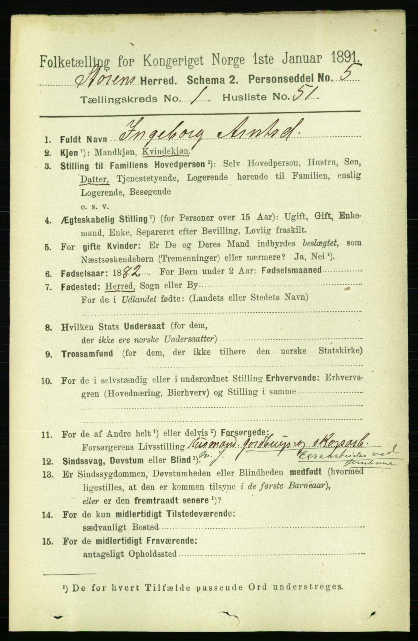 RA, 1891 census for 1648 Støren, 1891, p. 359