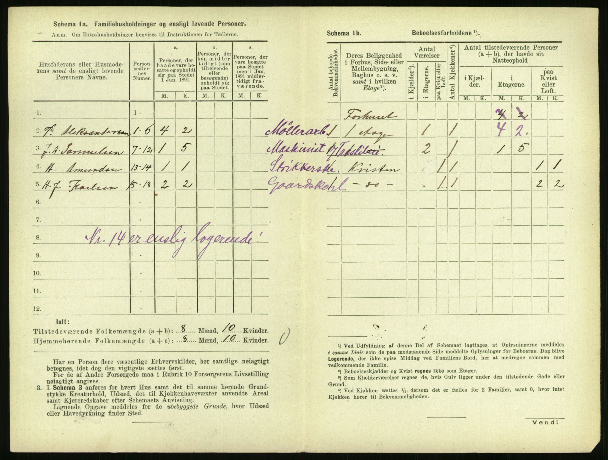 RA, 1891 census for 0707 Larvik, 1891, p. 1222