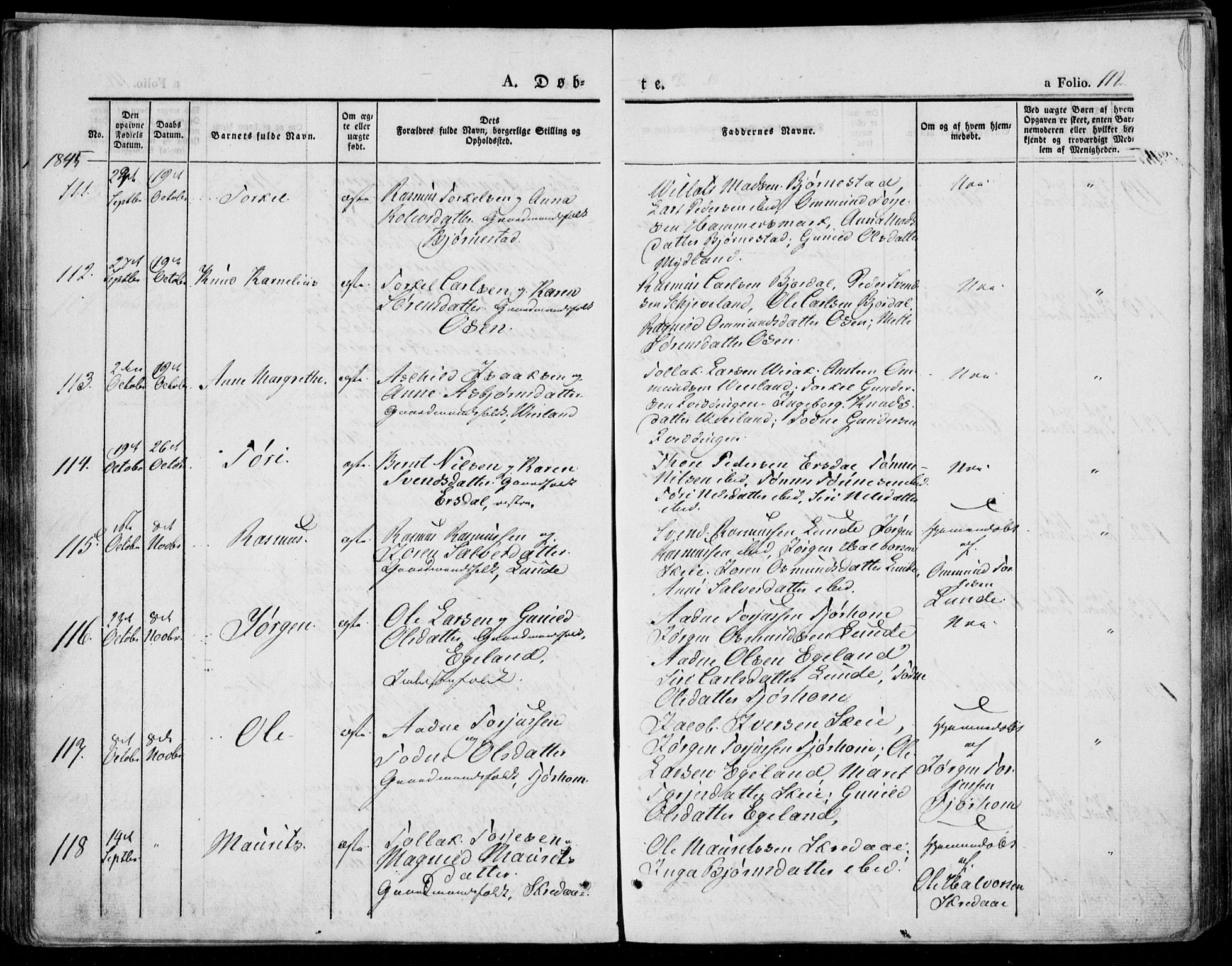 Bakke sokneprestkontor, SAK/1111-0002/F/Fa/Faa/L0004: Parish register (official) no. A 4, 1834-1846, p. 112