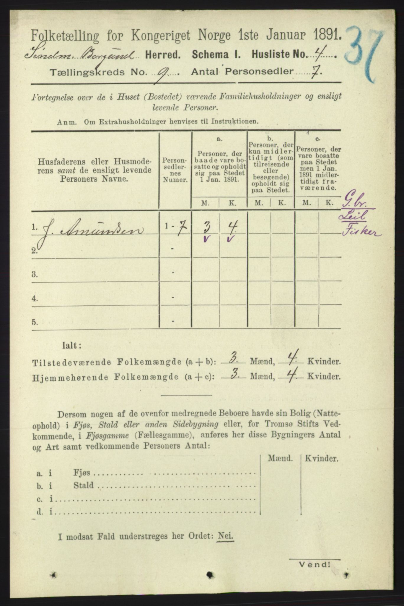 RA, 1891 census for 1531 Borgund, 1891, p. 2218