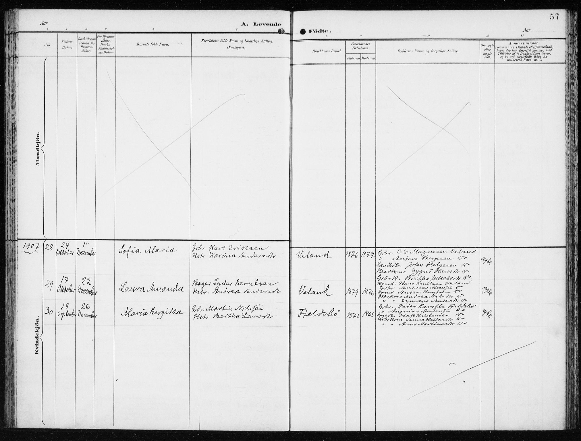 Lindås Sokneprestembete, SAB/A-76701/H/Haa: Parish register (official) no. F  2, 1897-1909, p. 57