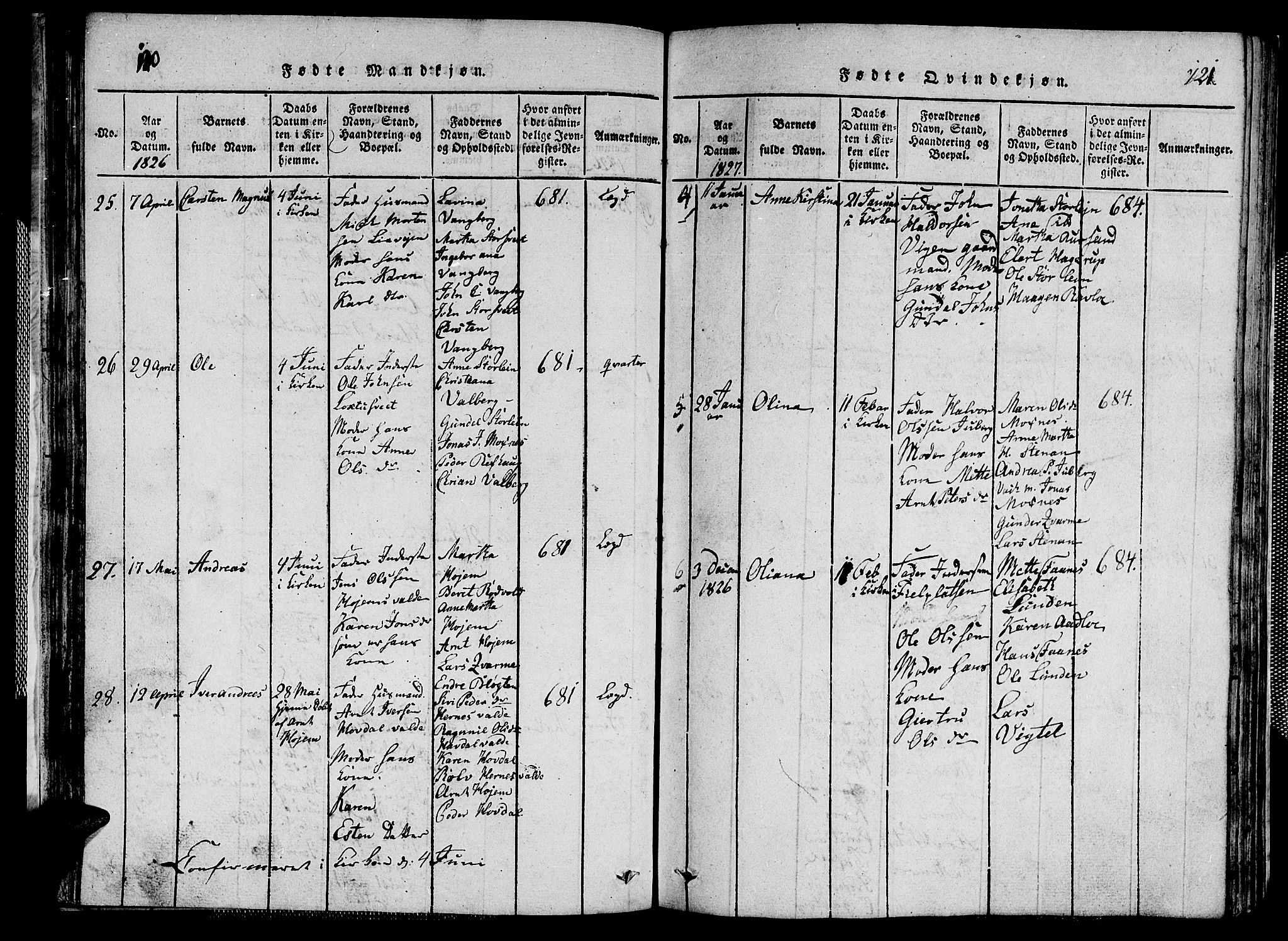 Ministerialprotokoller, klokkerbøker og fødselsregistre - Nord-Trøndelag, SAT/A-1458/713/L0124: Parish register (copy) no. 713C01, 1817-1827, p. 120-121