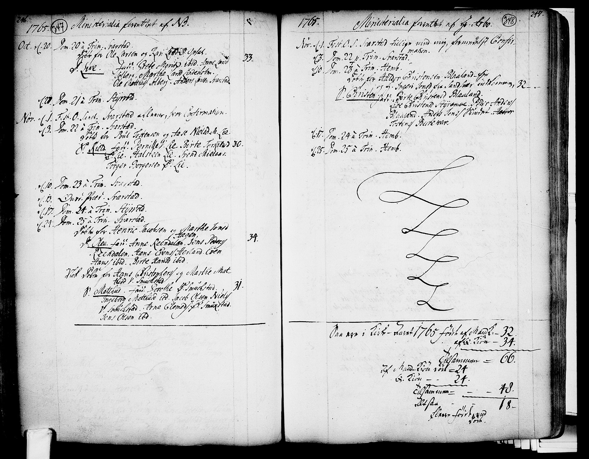 Lardal kirkebøker, AV/SAKO-A-350/F/Fa/L0003: Parish register (official) no. I 3, 1733-1815, p. 347-348