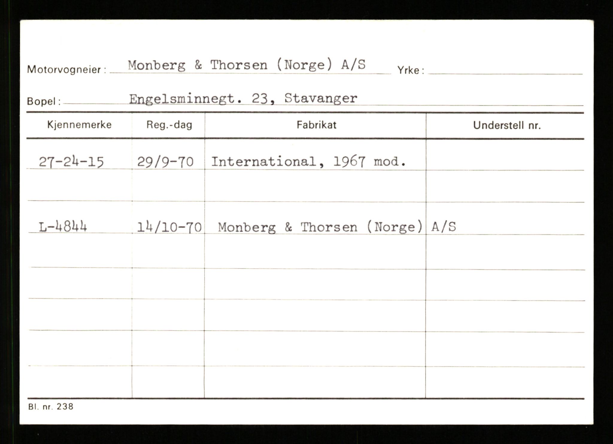 Stavanger trafikkstasjon, AV/SAST-A-101942/0/G/L0011: Registreringsnummer: 240000 - 363477, 1930-1971, p. 999