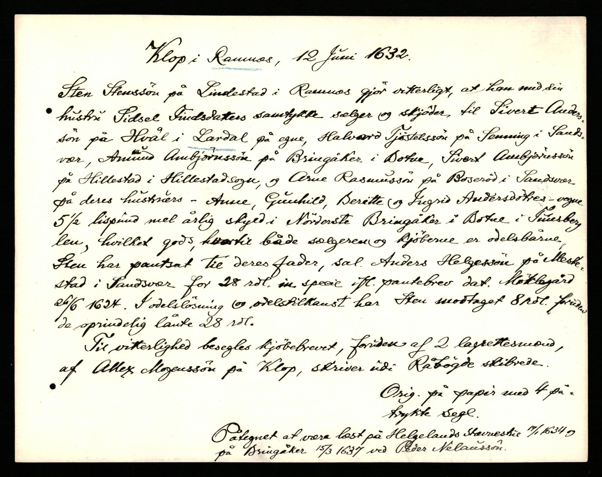 Riksarkivets diplomsamling, AV/RA-EA-5965/F35/F35b/L0007: Riksarkivets diplomer, seddelregister, 1625-1634, p. 477