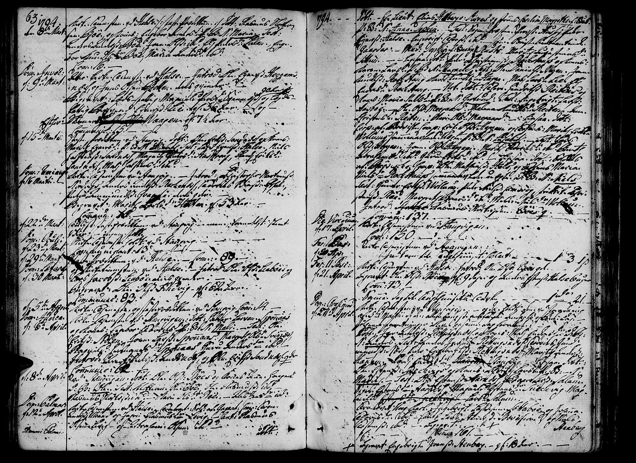 Ministerialprotokoller, klokkerbøker og fødselsregistre - Møre og Romsdal, SAT/A-1454/592/L1022: Parish register (official) no. 592A01, 1784-1819, p. 63