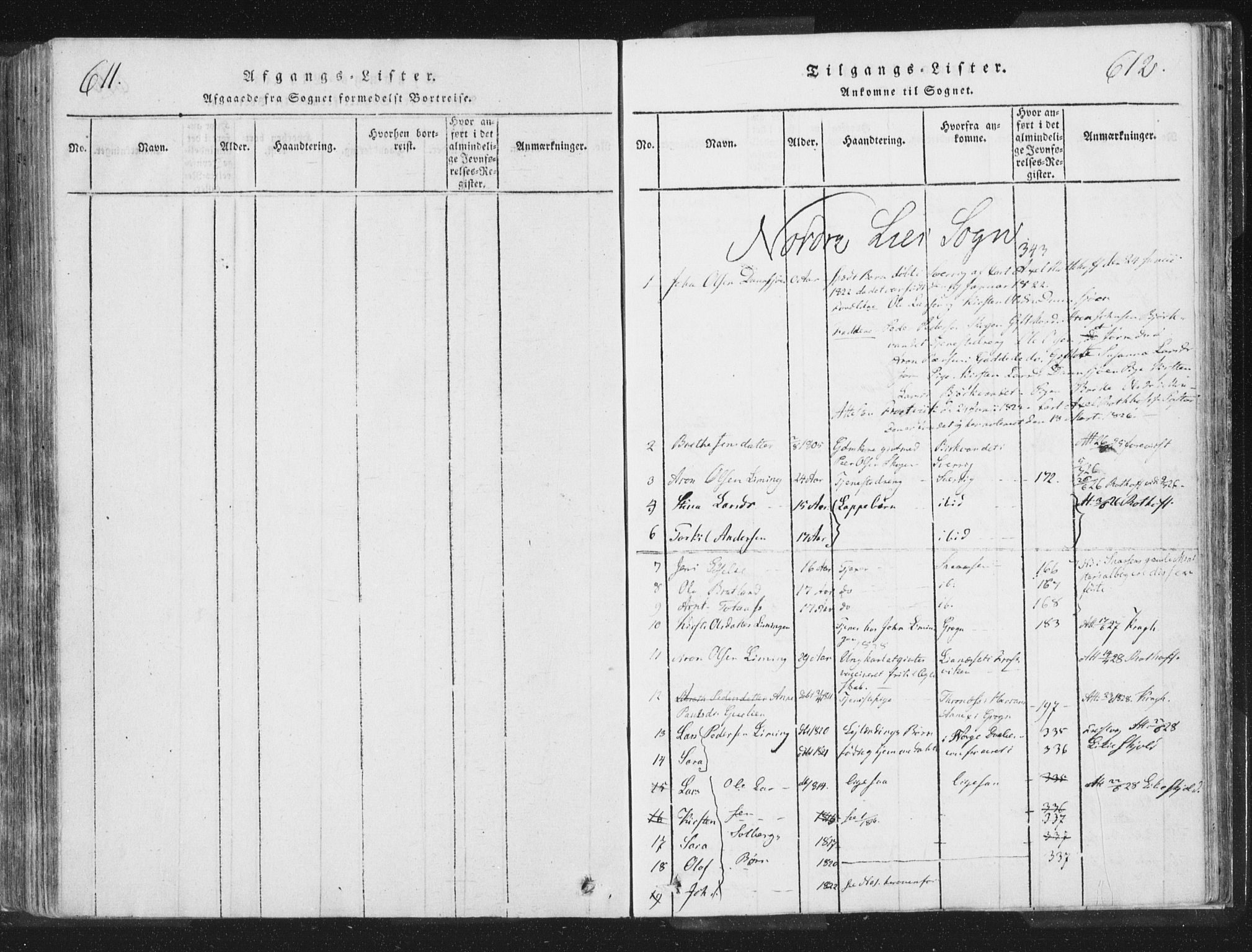 Ministerialprotokoller, klokkerbøker og fødselsregistre - Nord-Trøndelag, SAT/A-1458/755/L0491: Parish register (official) no. 755A01 /1, 1817-1864, p. 611-612