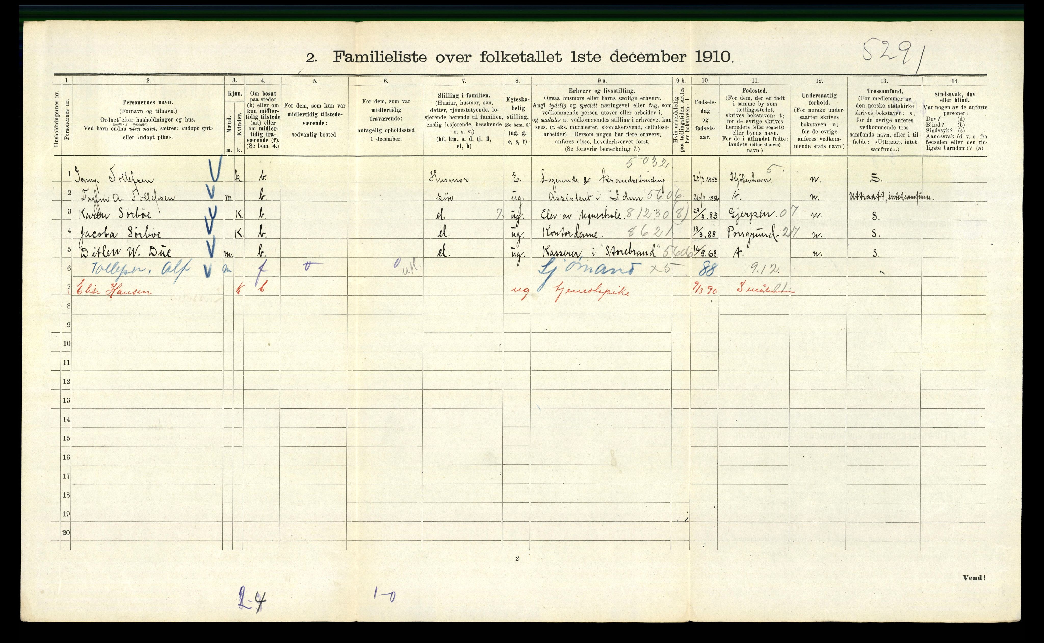 RA, 1910 census for Kristiania, 1910, p. 56228